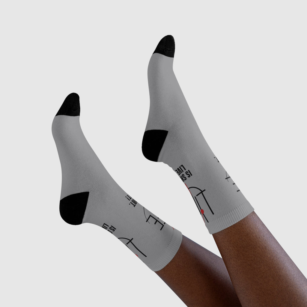 Life is Short Inspirational Crew Socks, Motivational Socks, Gift for Friends, Cozy Everyday Wear, Fun Sock Gift Idea - Metamorphosis Creations
