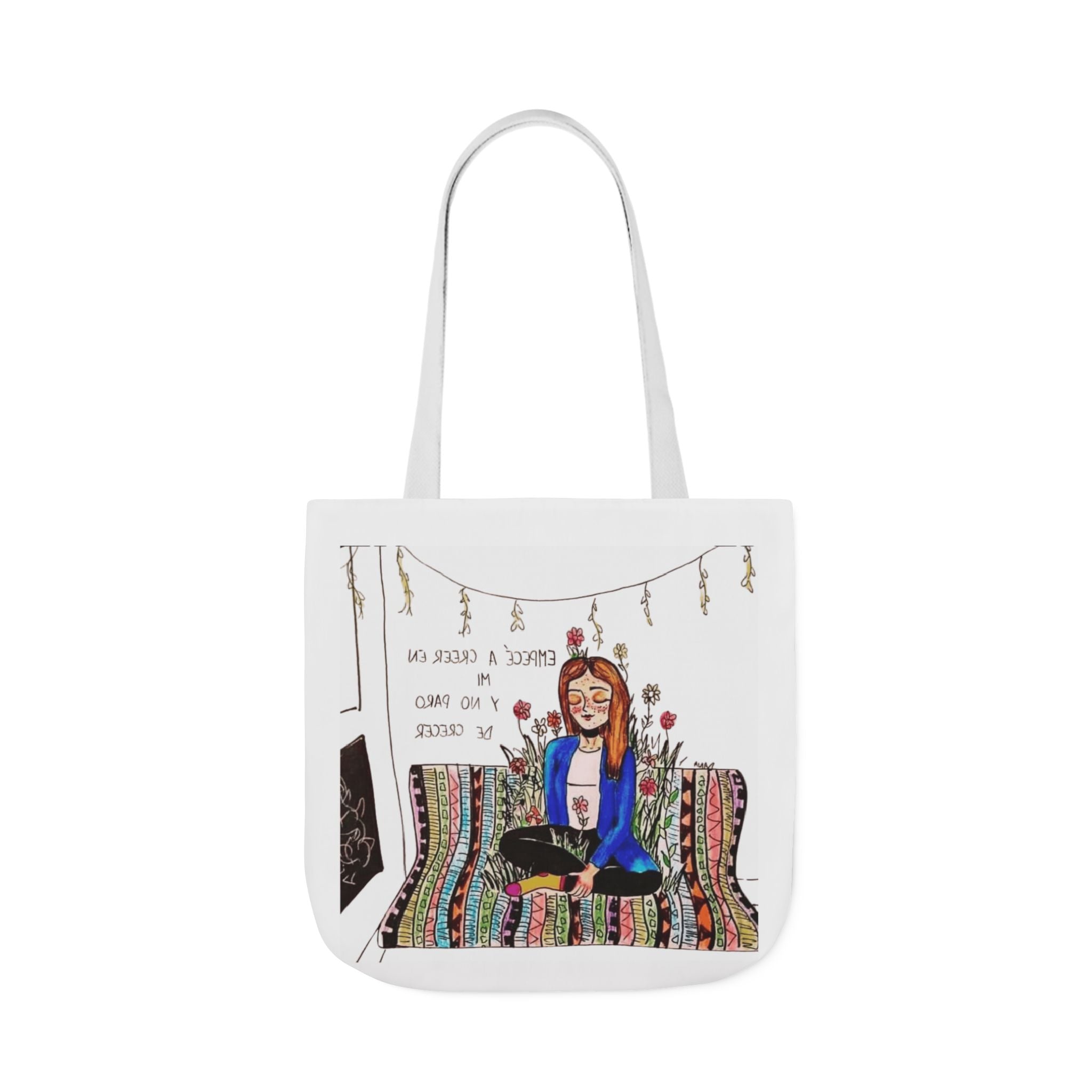 Lleva inspiración contigo a donde vayas Bohemian Style Canvas Tote Bag, Inspirational Art, Ideal for Gifts, Eco - Friendly Shopping, Beach Days, Travel Adventures - Metamorphosis Creations