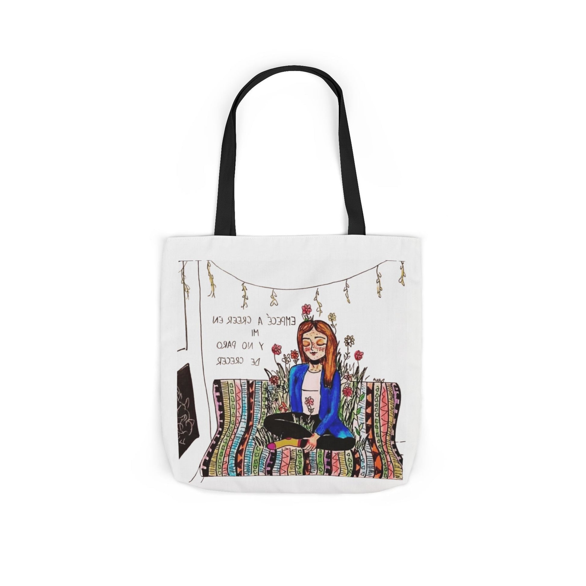 Lleva inspiración contigo a donde vayas Bohemian Style Canvas Tote Bag, Inspirational Art, Ideal for Gifts, Eco - Friendly Shopping, Beach Days, Travel Adventures - Metamorphosis Creations