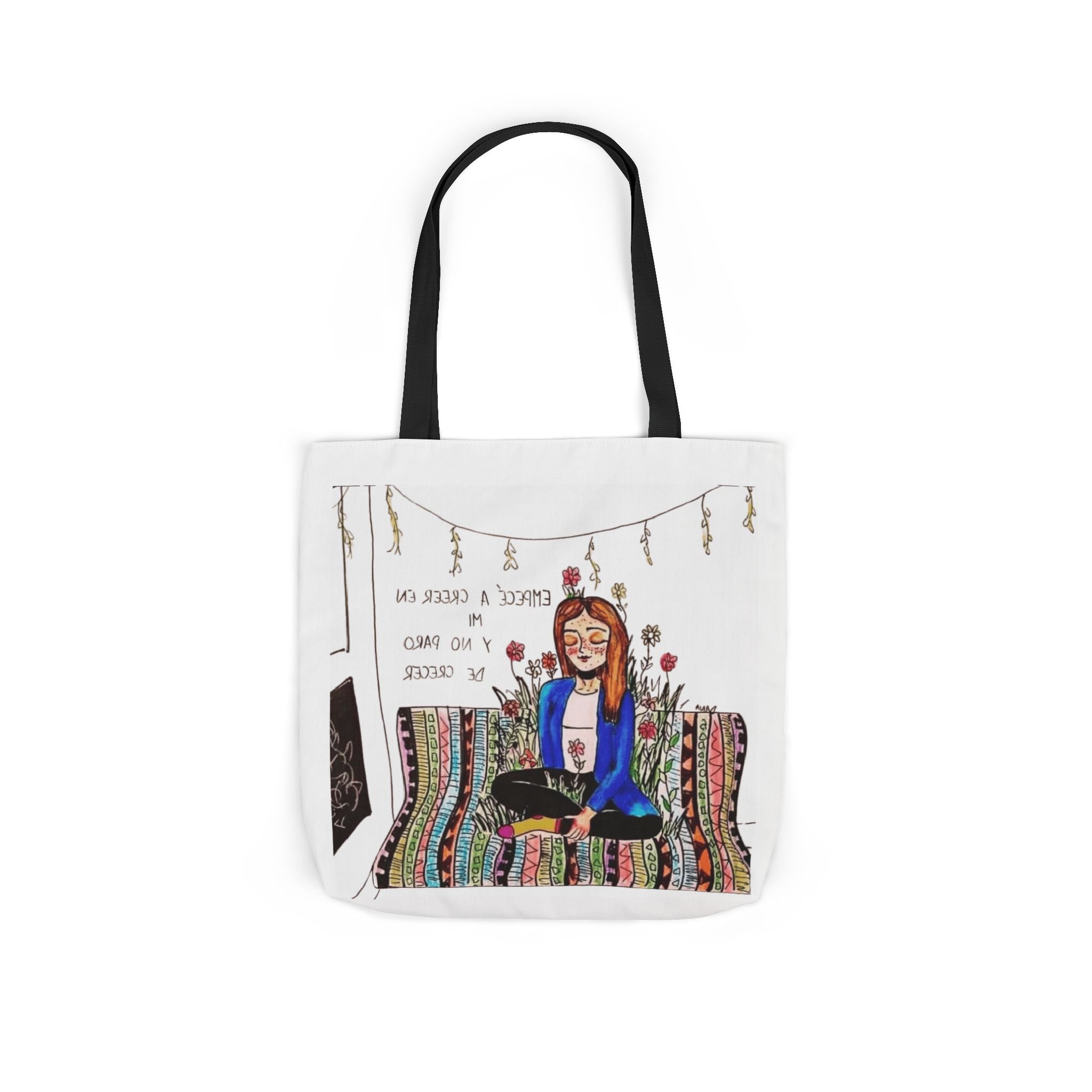 Lleva inspiración contigo a donde vayas Bohemian Style Canvas Tote Bag, Inspirational Art, Ideal for Gifts, Eco - Friendly Shopping, Beach Days, Travel Adventures - Metamorphosis Creations