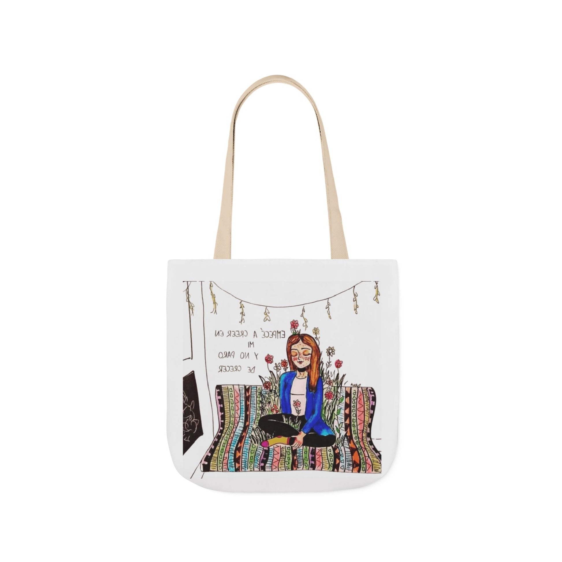 Lleva inspiración contigo a donde vayas Bohemian Style Canvas Tote Bag, Inspirational Art, Ideal for Gifts, Eco - Friendly Shopping, Beach Days, Travel Adventures - Metamorphosis Creations