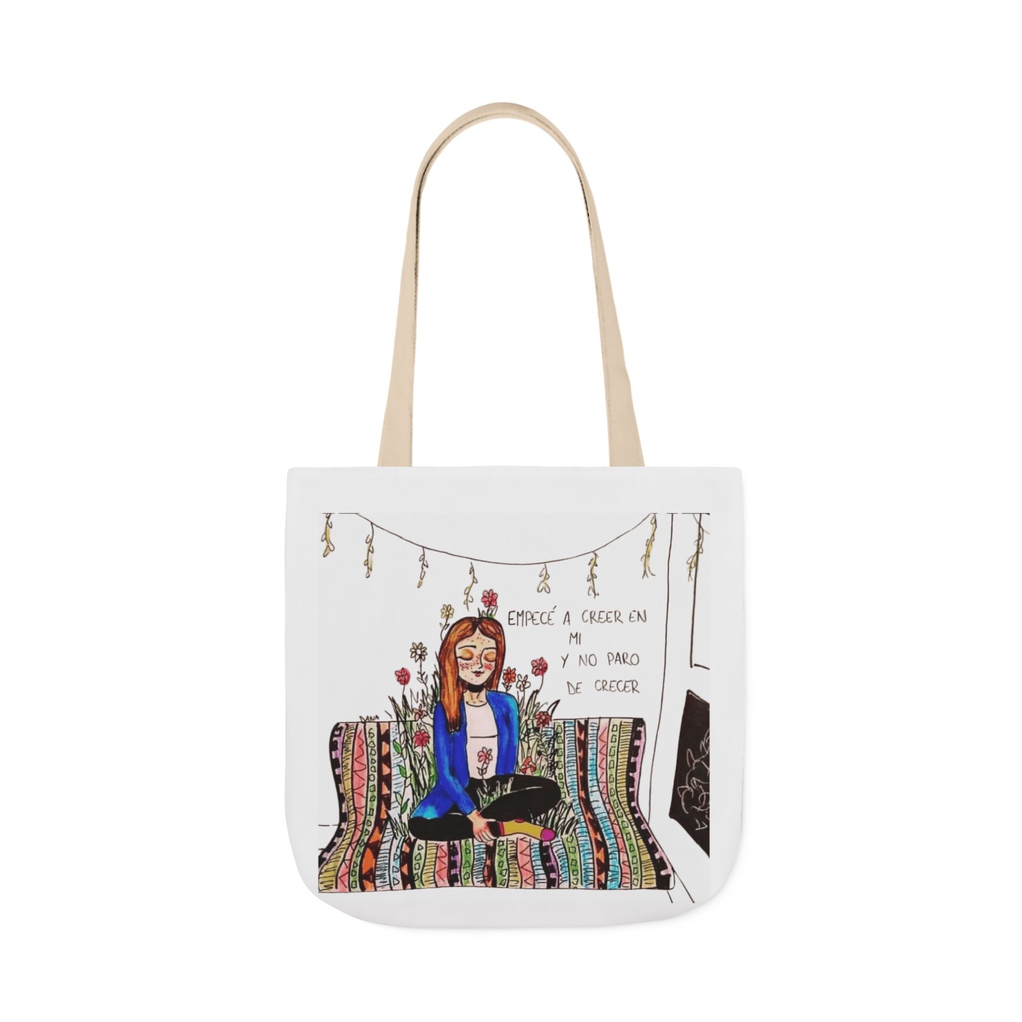 Lleva inspiración contigo a donde vayas Bohemian Style Canvas Tote Bag, Inspirational Art, Ideal for Gifts, Eco - Friendly Shopping, Beach Days, Travel Adventures - Metamorphosis Creations