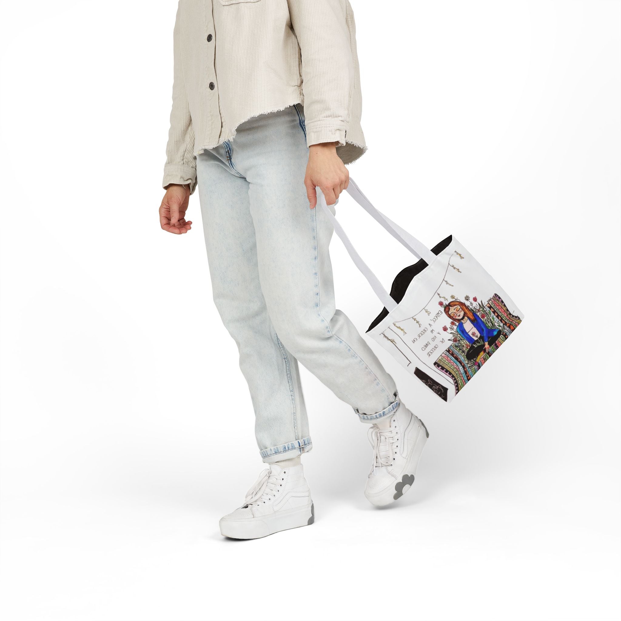 Lleva inspiración contigo a donde vayas Bohemian Style Canvas Tote Bag, Inspirational Art, Ideal for Gifts, Eco - Friendly Shopping, Beach Days, Travel Adventures - Metamorphosis Creations