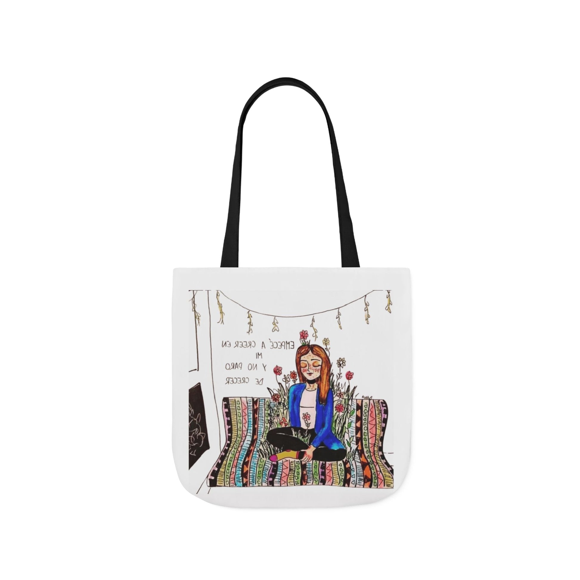 Lleva inspiración contigo a donde vayas Bohemian Style Canvas Tote Bag, Inspirational Art, Ideal for Gifts, Eco - Friendly Shopping, Beach Days, Travel Adventures - Metamorphosis Creations