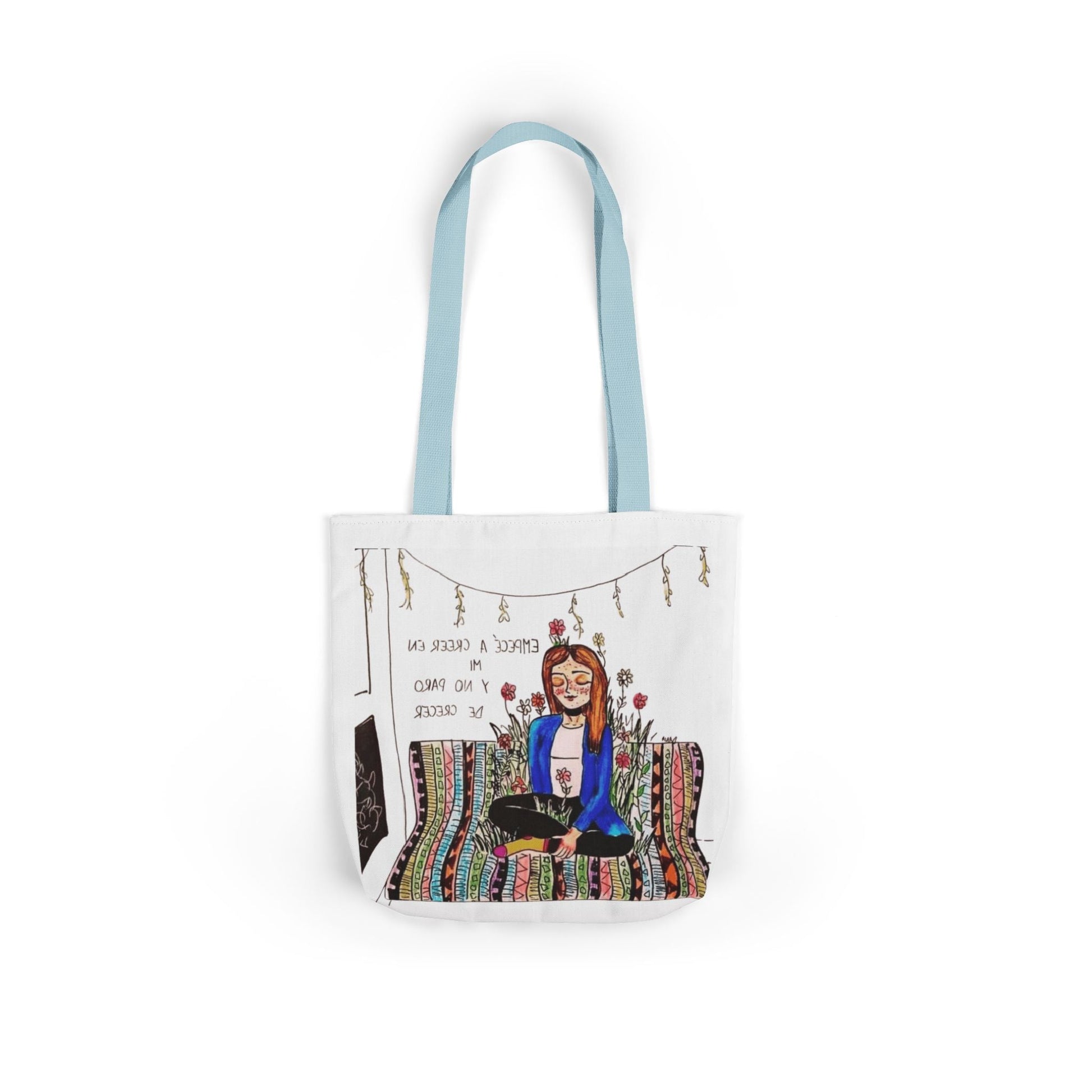 Lleva inspiración contigo a donde vayas Bohemian Style Canvas Tote Bag, Inspirational Art, Ideal for Gifts, Eco - Friendly Shopping, Beach Days, Travel Adventures - Metamorphosis Creations