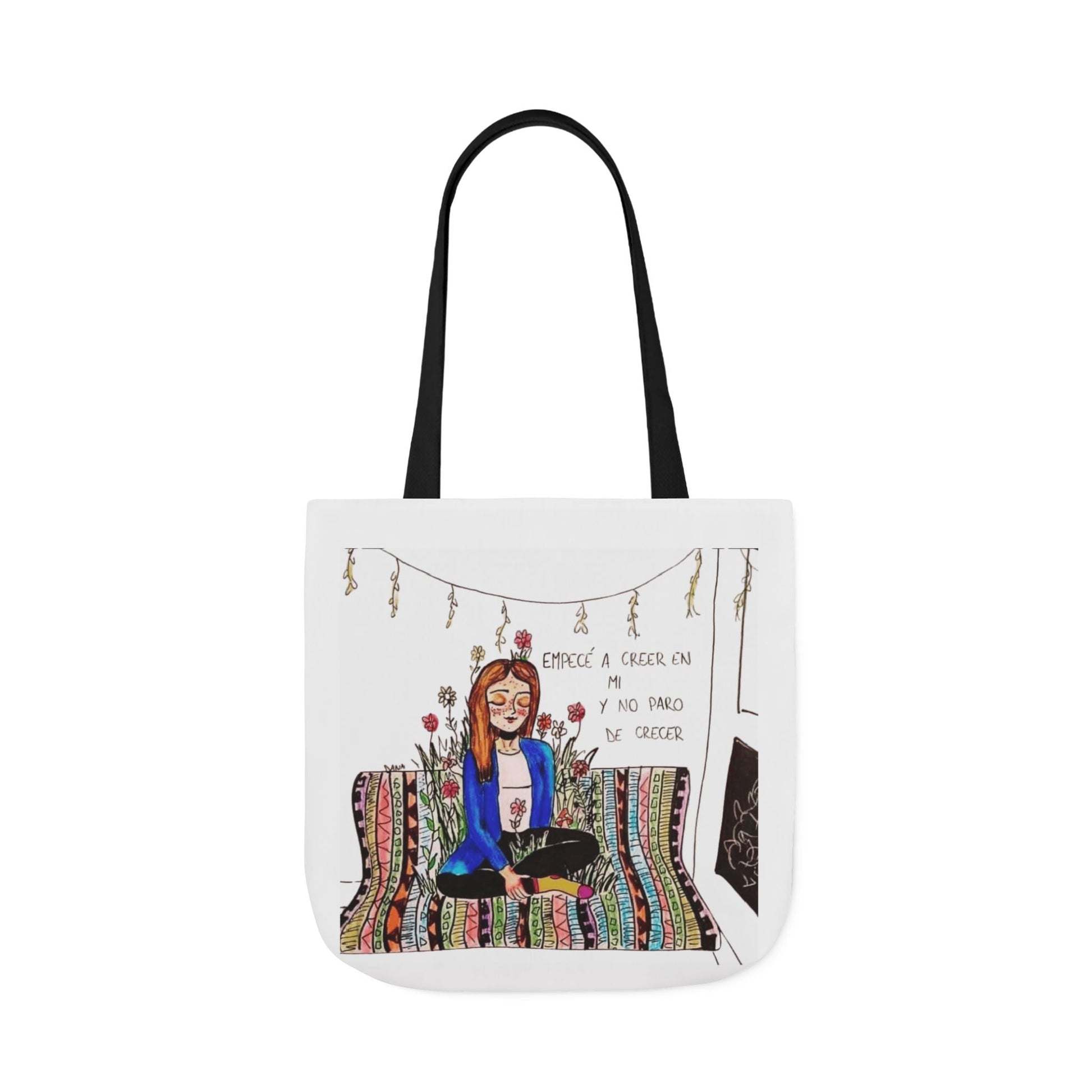 Lleva inspiración contigo a donde vayas Bohemian Style Canvas Tote Bag, Inspirational Art, Ideal for Gifts, Eco - Friendly Shopping, Beach Days, Travel Adventures - Metamorphosis Creations