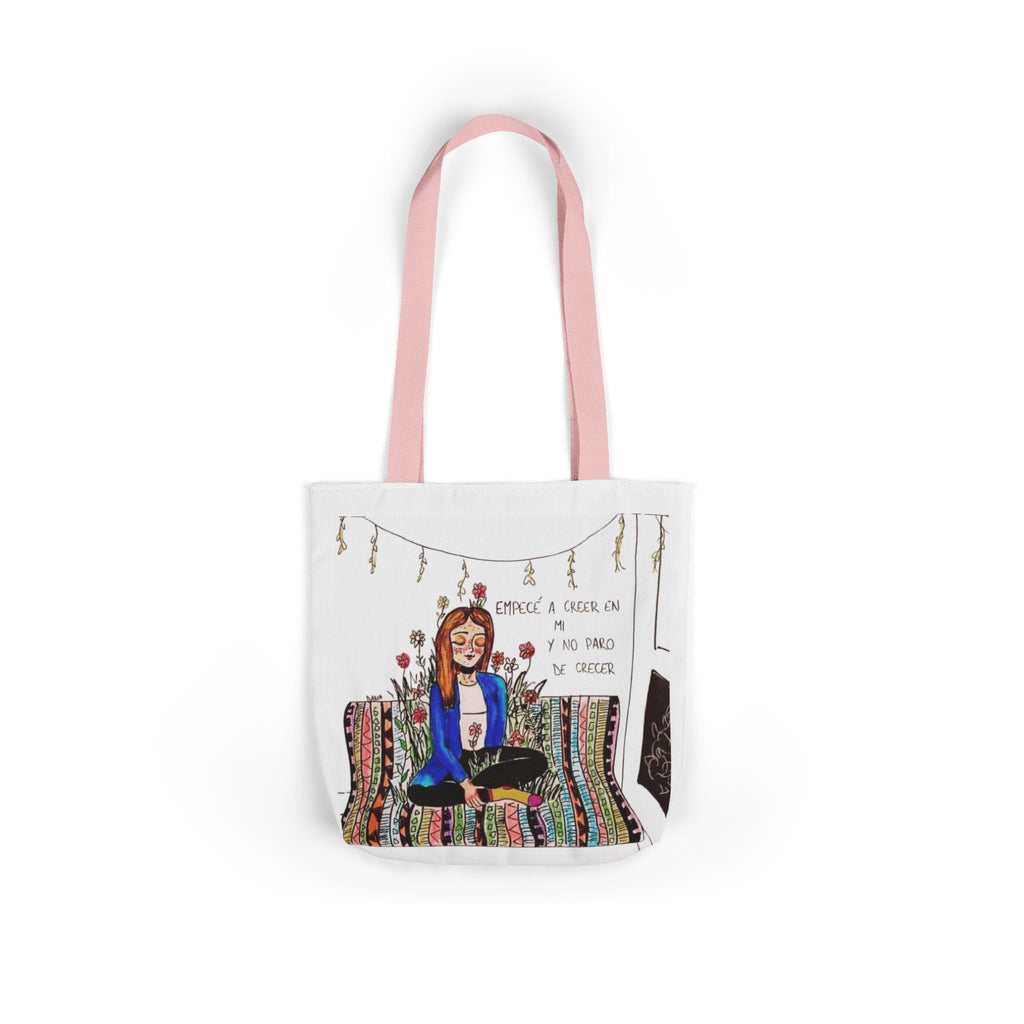 Lleva inspiración contigo a donde vayas Bohemian Style Canvas Tote Bag, Inspirational Art, Ideal for Gifts, Eco - Friendly Shopping, Beach Days, Travel Adventures - Metamorphosis Creations