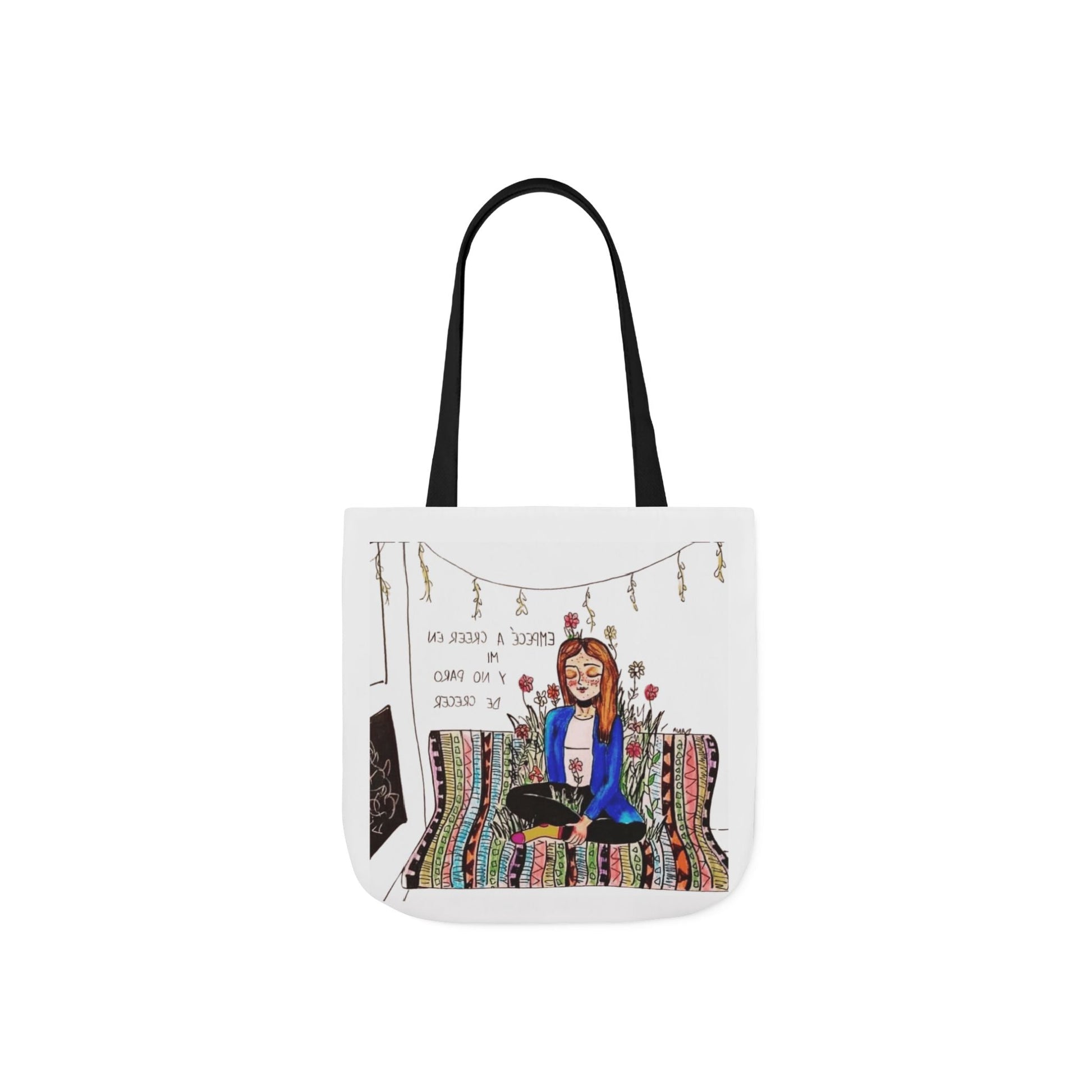 Lleva inspiración contigo a donde vayas Bohemian Style Canvas Tote Bag, Inspirational Art, Ideal for Gifts, Eco - Friendly Shopping, Beach Days, Travel Adventures - Metamorphosis Creations