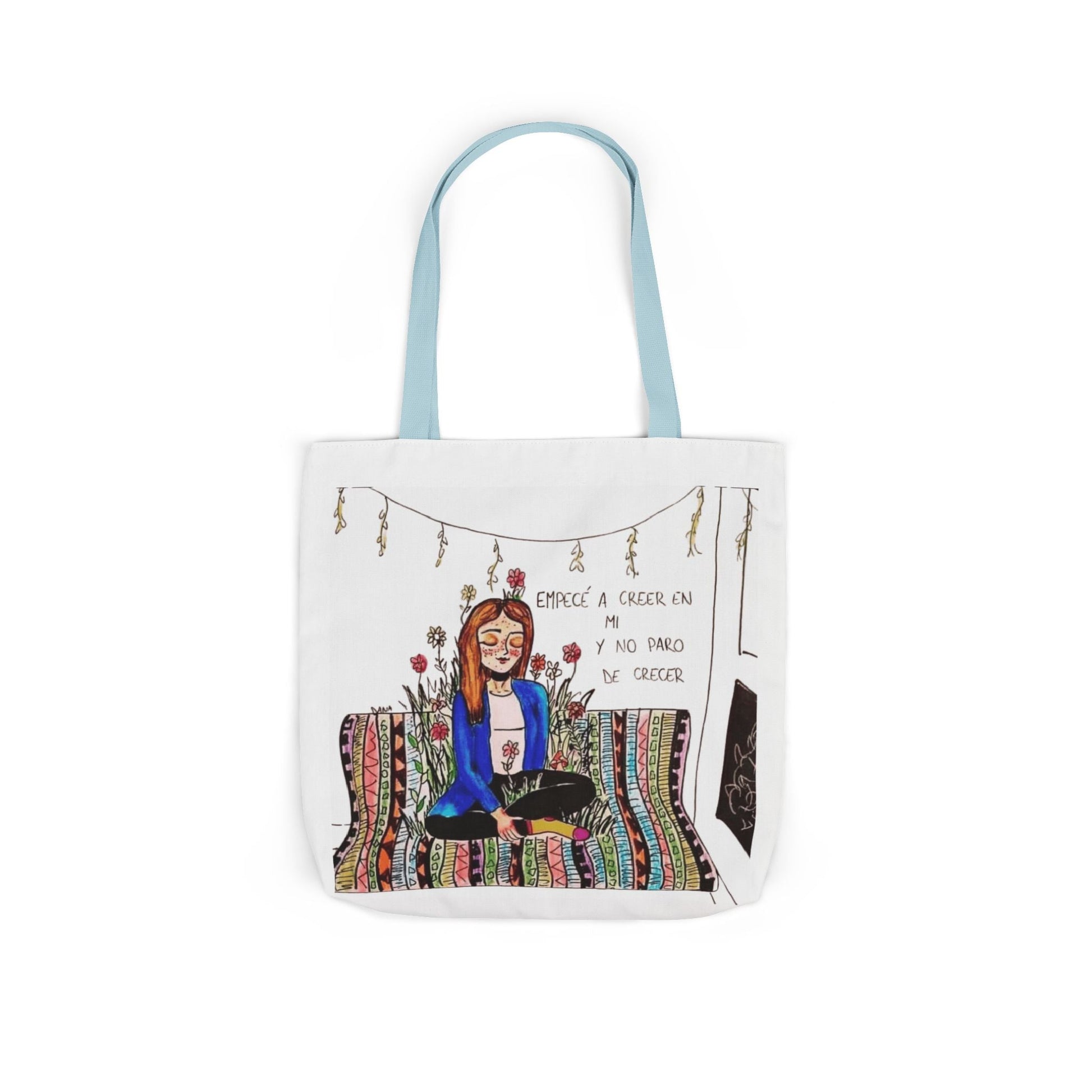 Lleva inspiración contigo a donde vayas Bohemian Style Canvas Tote Bag, Inspirational Art, Ideal for Gifts, Eco - Friendly Shopping, Beach Days, Travel Adventures - Metamorphosis Creations