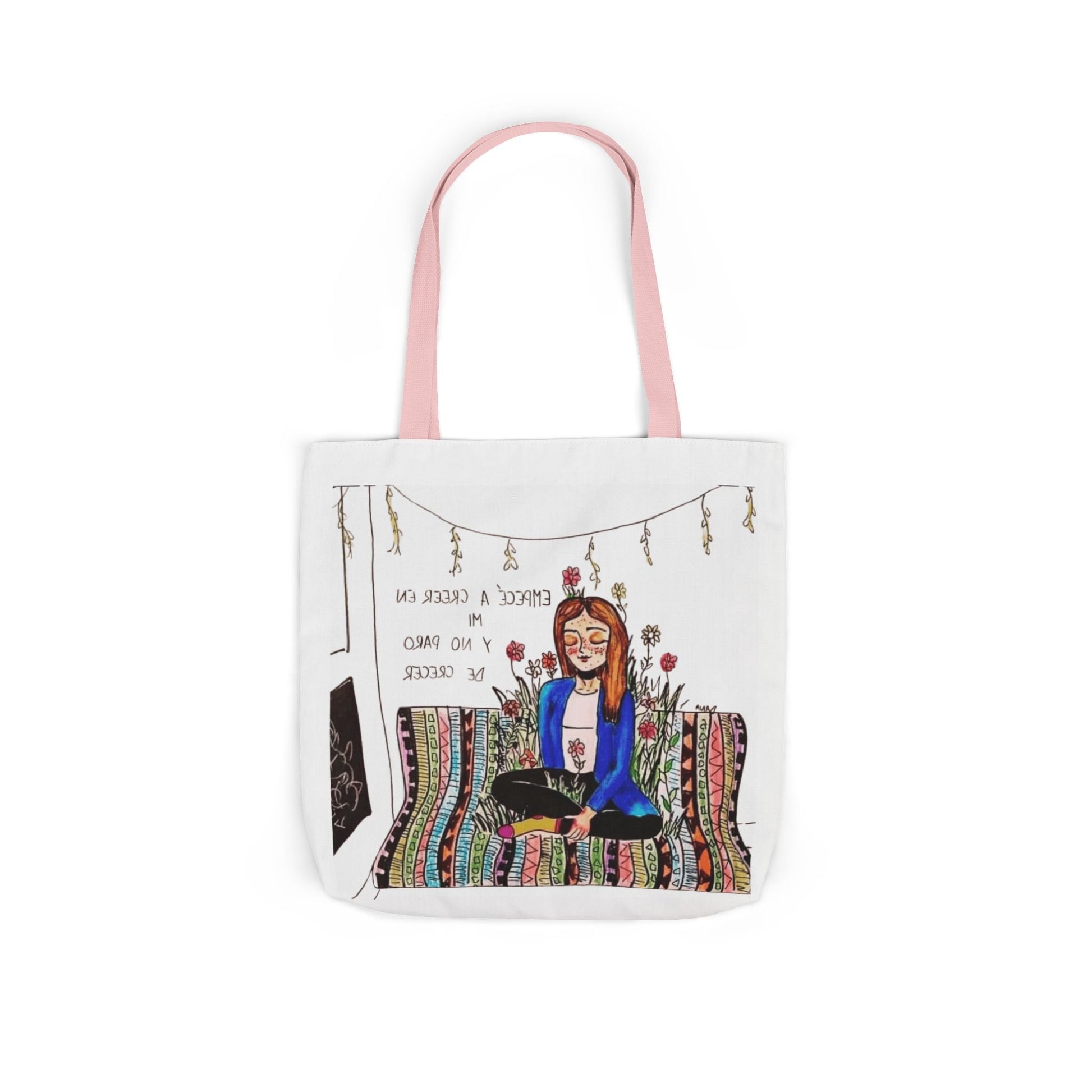Lleva inspiración contigo a donde vayas Bohemian Style Canvas Tote Bag, Inspirational Art, Ideal for Gifts, Eco - Friendly Shopping, Beach Days, Travel Adventures - Metamorphosis Creations