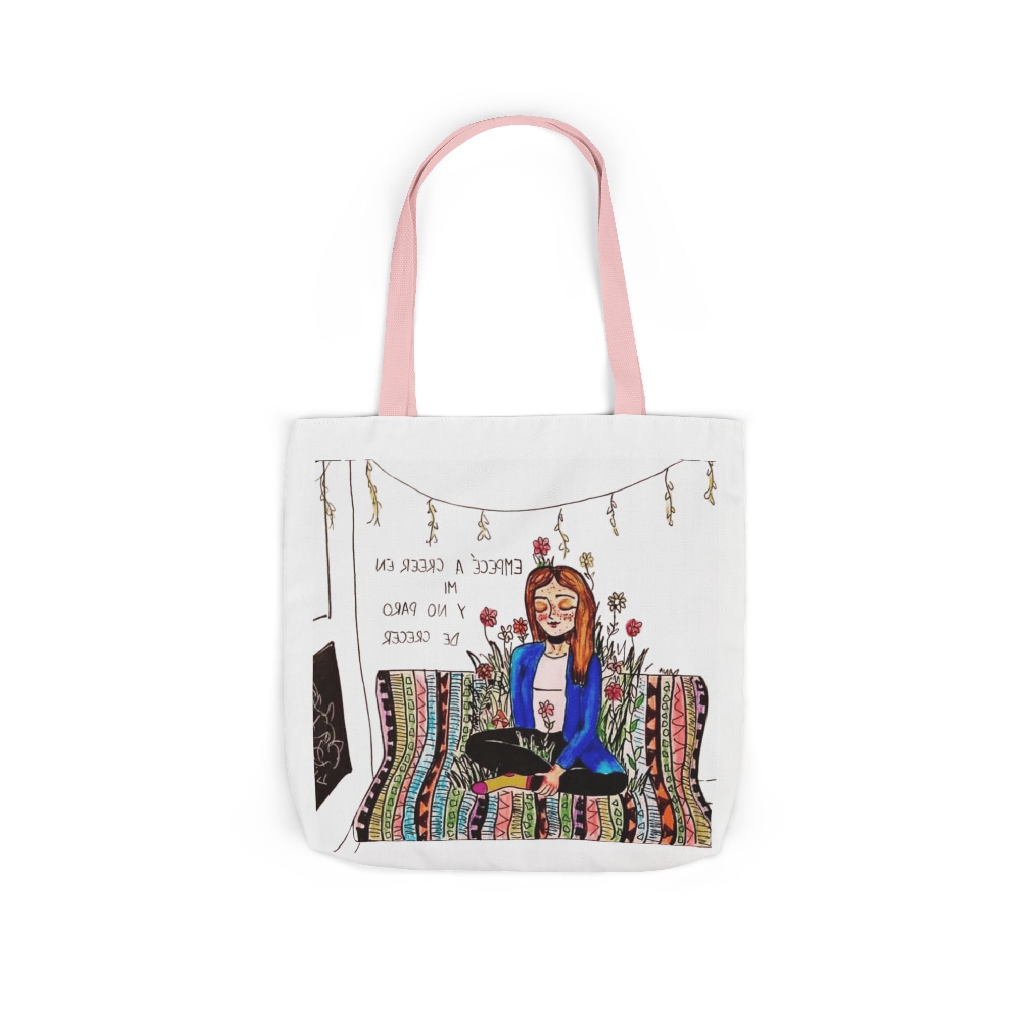 Lleva inspiración contigo a donde vayas Bohemian Style Canvas Tote Bag, Inspirational Art, Ideal for Gifts, Eco - Friendly Shopping, Beach Days, Travel Adventures - Metamorphosis Creations