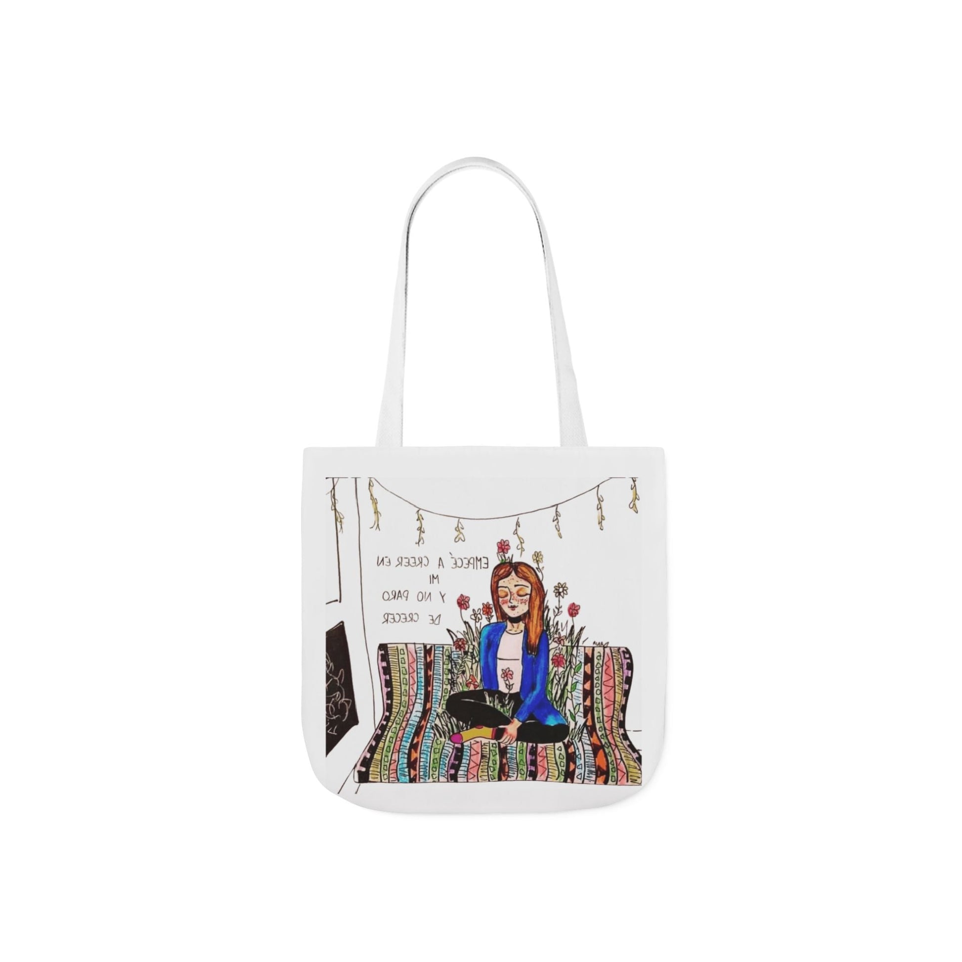 Lleva inspiración contigo a donde vayas Bohemian Style Canvas Tote Bag, Inspirational Art, Ideal for Gifts, Eco - Friendly Shopping, Beach Days, Travel Adventures - Metamorphosis Creations