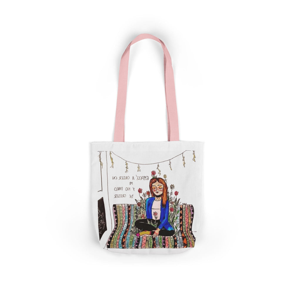 Lleva inspiración contigo a donde vayas Bohemian Style Canvas Tote Bag, Inspirational Art, Ideal for Gifts, Eco - Friendly Shopping, Beach Days, Travel Adventures - Metamorphosis Creations
