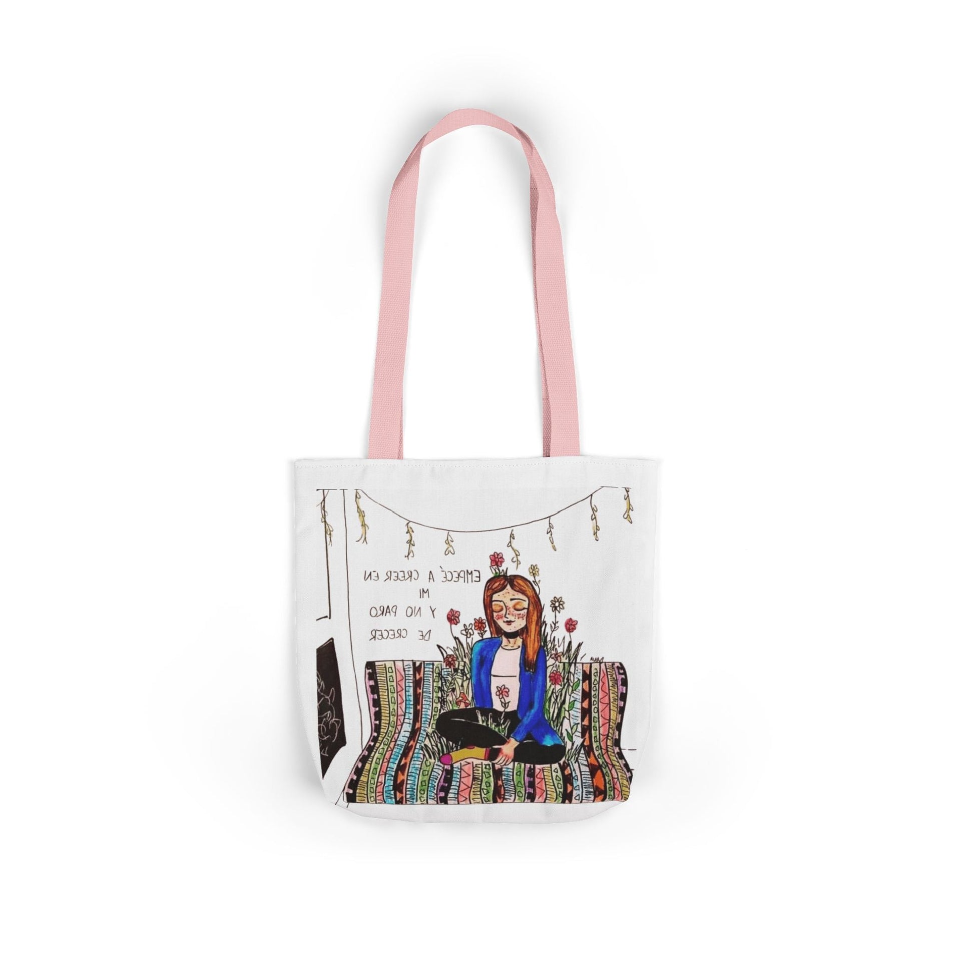 Lleva inspiración contigo a donde vayas Bohemian Style Canvas Tote Bag, Inspirational Art, Ideal for Gifts, Eco - Friendly Shopping, Beach Days, Travel Adventures - Metamorphosis Creations
