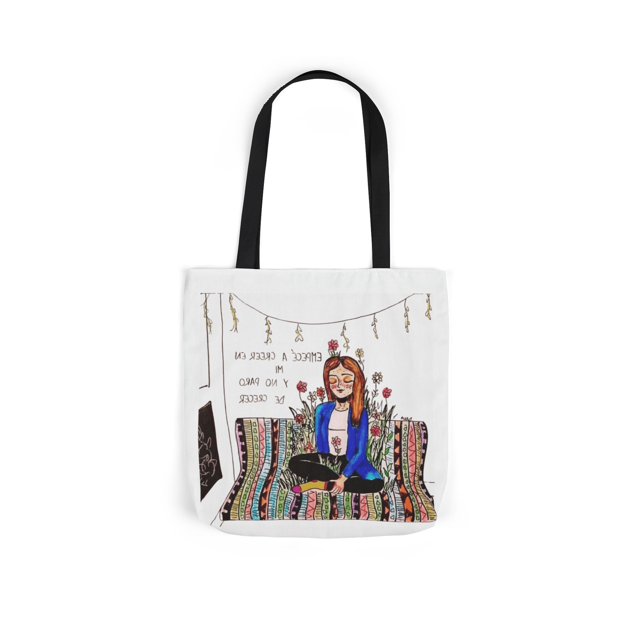Lleva inspiración contigo a donde vayas Bohemian Style Canvas Tote Bag, Inspirational Art, Ideal for Gifts, Eco - Friendly Shopping, Beach Days, Travel Adventures - Metamorphosis Creations