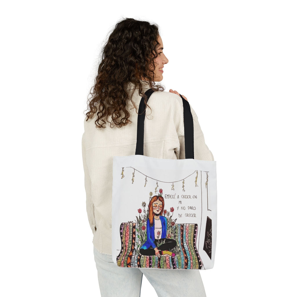 Lleva inspiración contigo a donde vayas Bohemian Style Canvas Tote Bag, Inspirational Art, Ideal for Gifts, Eco - Friendly Shopping, Beach Days, Travel Adventures - Metamorphosis Creations