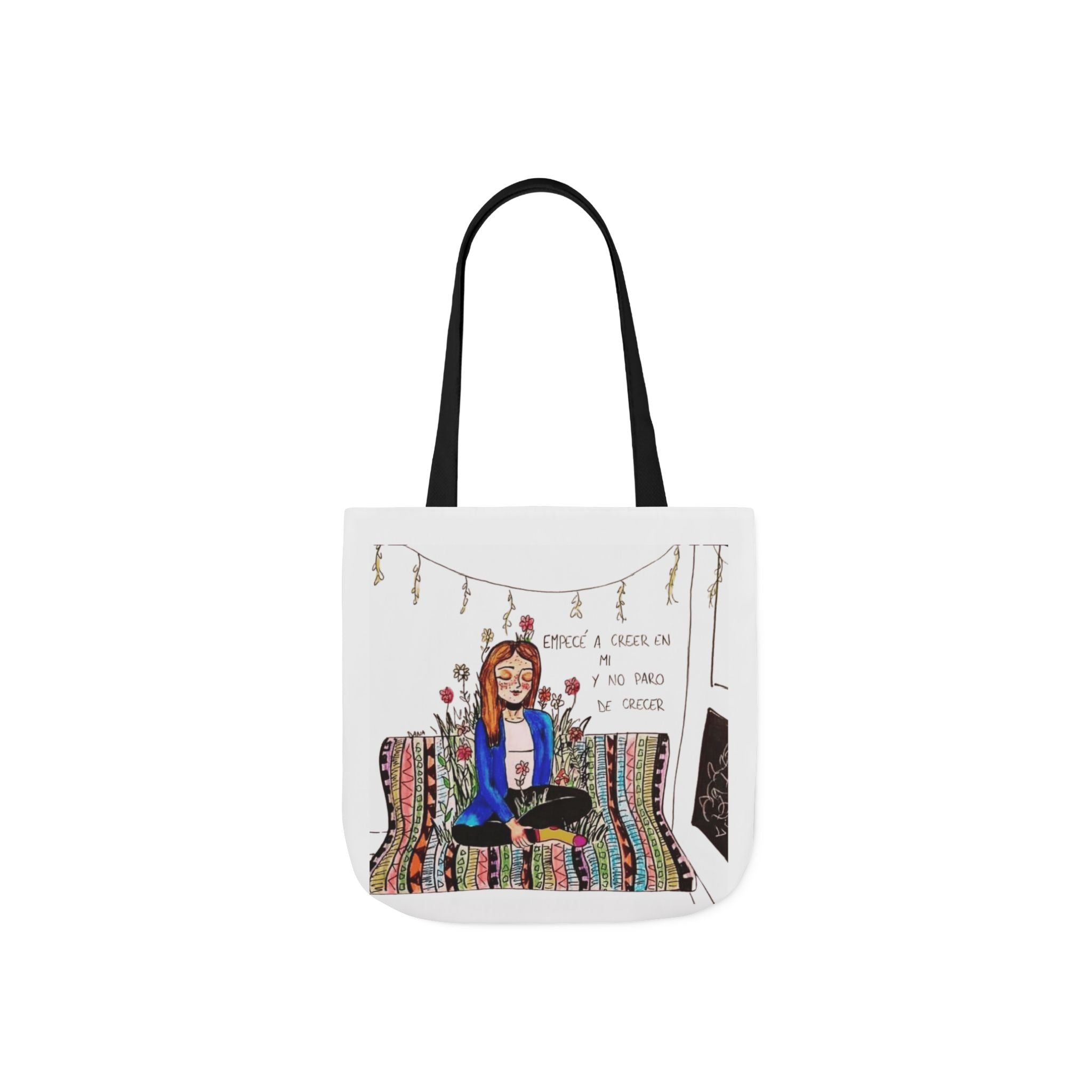 Lleva inspiración contigo a donde vayas Bohemian Style Canvas Tote Bag, Inspirational Art, Ideal for Gifts, Eco - Friendly Shopping, Beach Days, Travel Adventures - Metamorphosis Creations