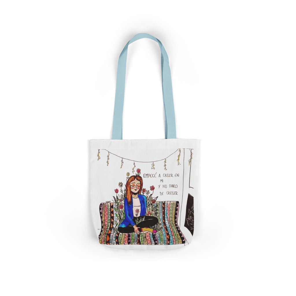 Lleva inspiración contigo a donde vayas Bohemian Style Canvas Tote Bag, Inspirational Art, Ideal for Gifts, Eco - Friendly Shopping, Beach Days, Travel Adventures - Metamorphosis Creations