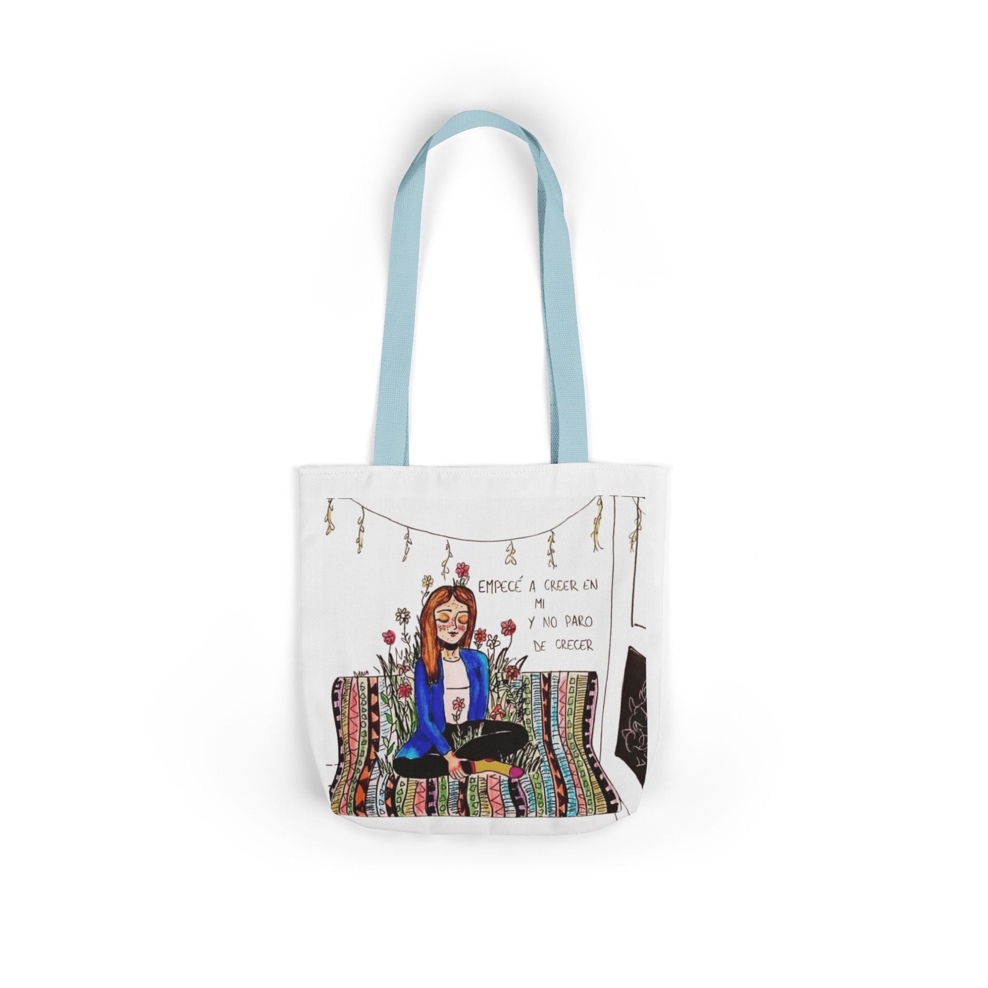 Lleva inspiración contigo a donde vayas Bohemian Style Canvas Tote Bag, Inspirational Art, Ideal for Gifts, Eco - Friendly Shopping, Beach Days, Travel Adventures - Metamorphosis Creations