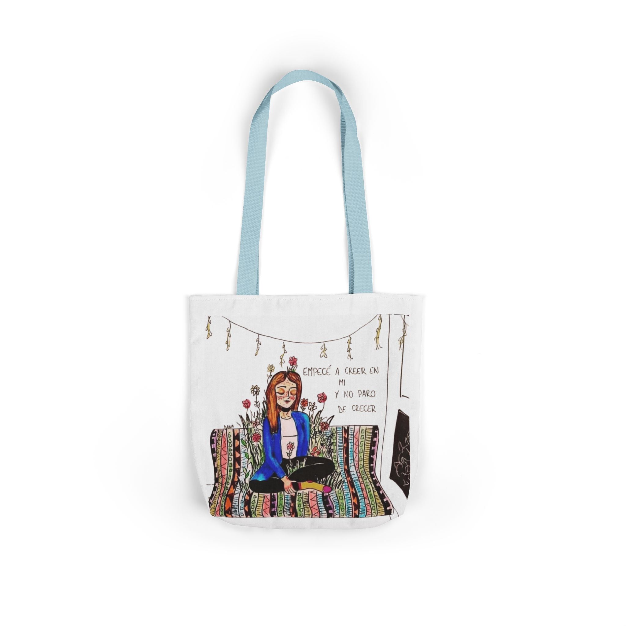 Lleva inspiración contigo a donde vayas Bohemian Style Canvas Tote Bag, Inspirational Art, Ideal for Gifts, Eco - Friendly Shopping, Beach Days, Travel Adventures - Metamorphosis Creations