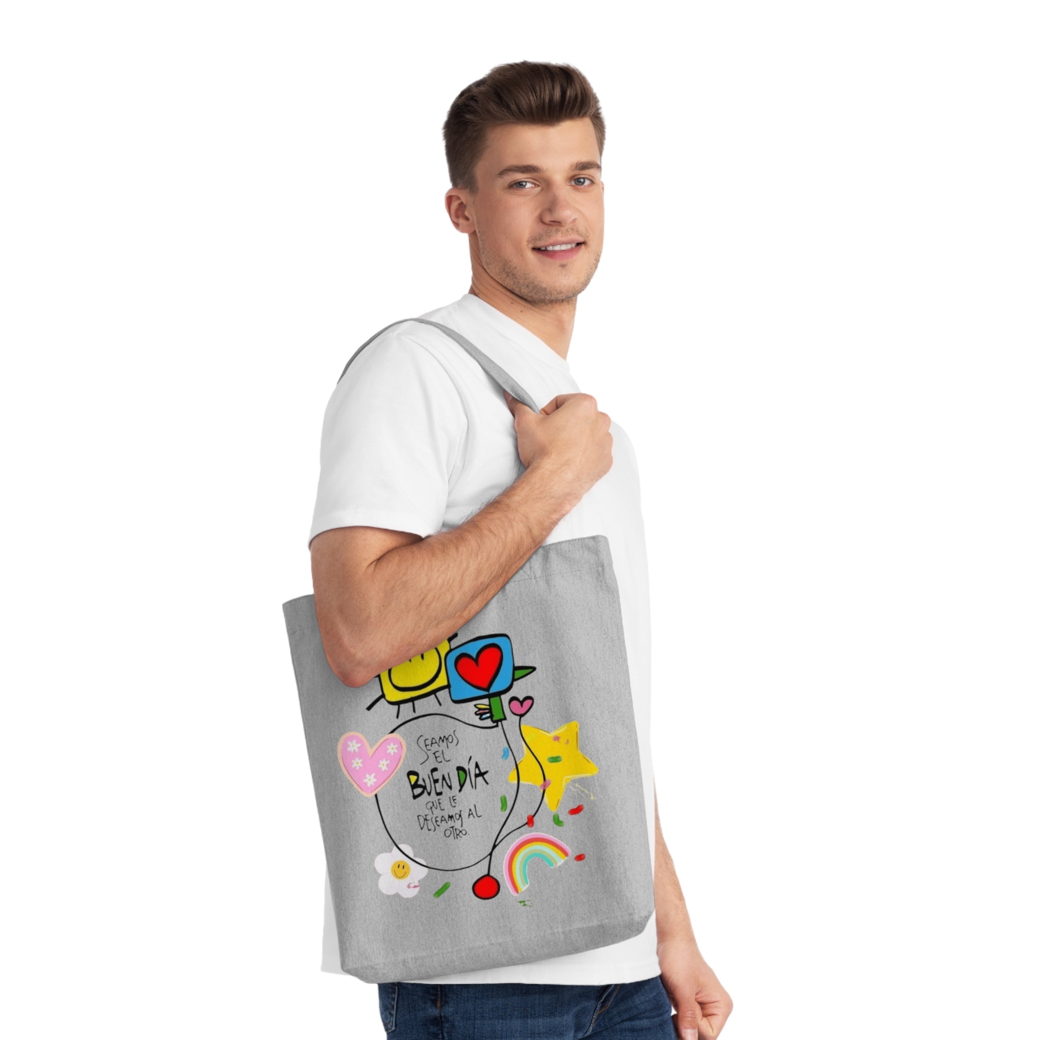 Lleva inspiración contigo a donde vayas Cheerful Woven Tote Bag - Perfect for Everyday Use, Eco - Friendly Shopping, Gifts, Beach Days, and Crafting! - Metamorphosis Creations