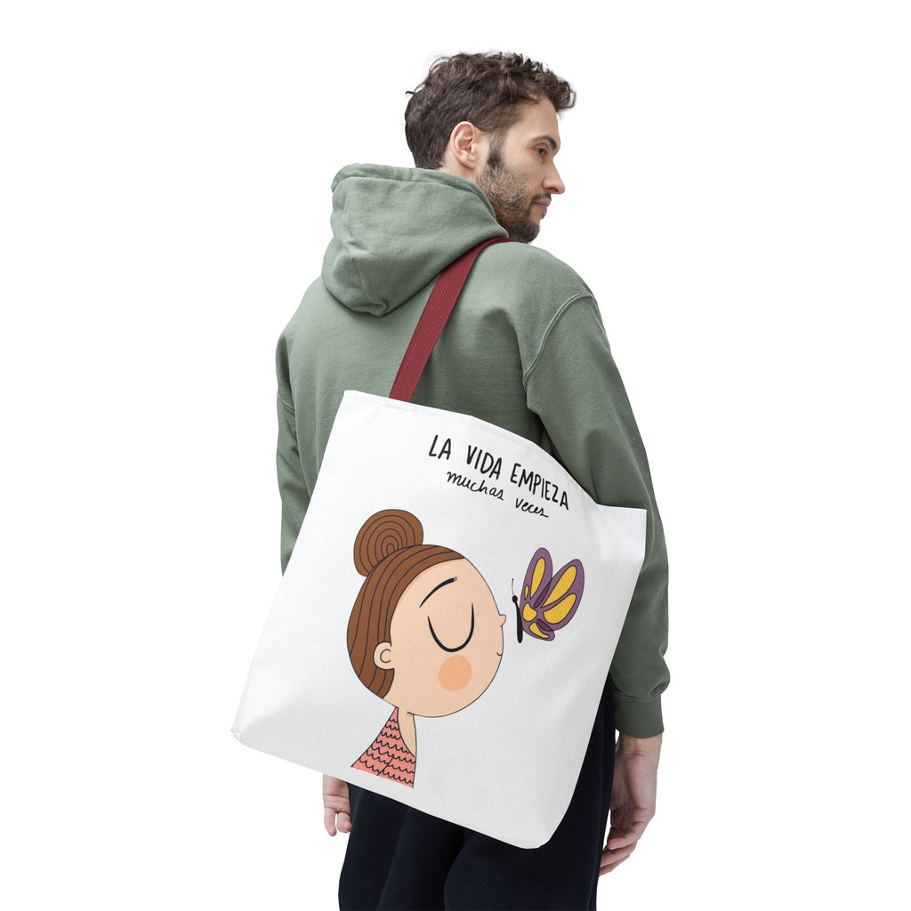 Lleva inspiración contigo a donde vayas, Eco - Friendly Carryall, Motivational Gift, Cute Reusable Shopper, Butterfly Design, Brighten Your Day - Metamorphosis Creations
