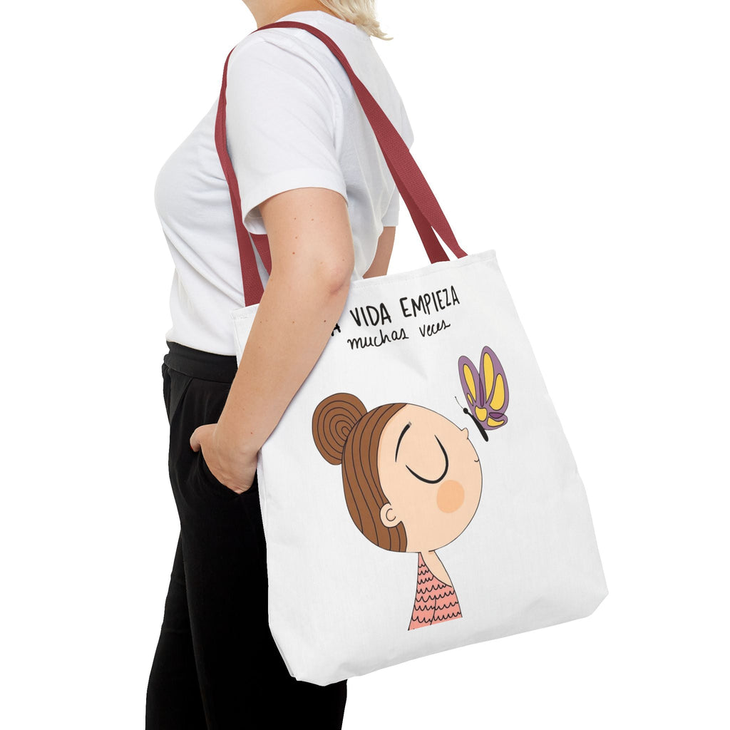 Lleva inspiración contigo a donde vayas, Eco - Friendly Carryall, Motivational Gift, Cute Reusable Shopper, Butterfly Design, Brighten Your Day - Metamorphosis Creations