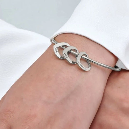 Love Bracelet Peach Heart Name Lettering Titanium Steel Bracelet - Metamorphosis Creations