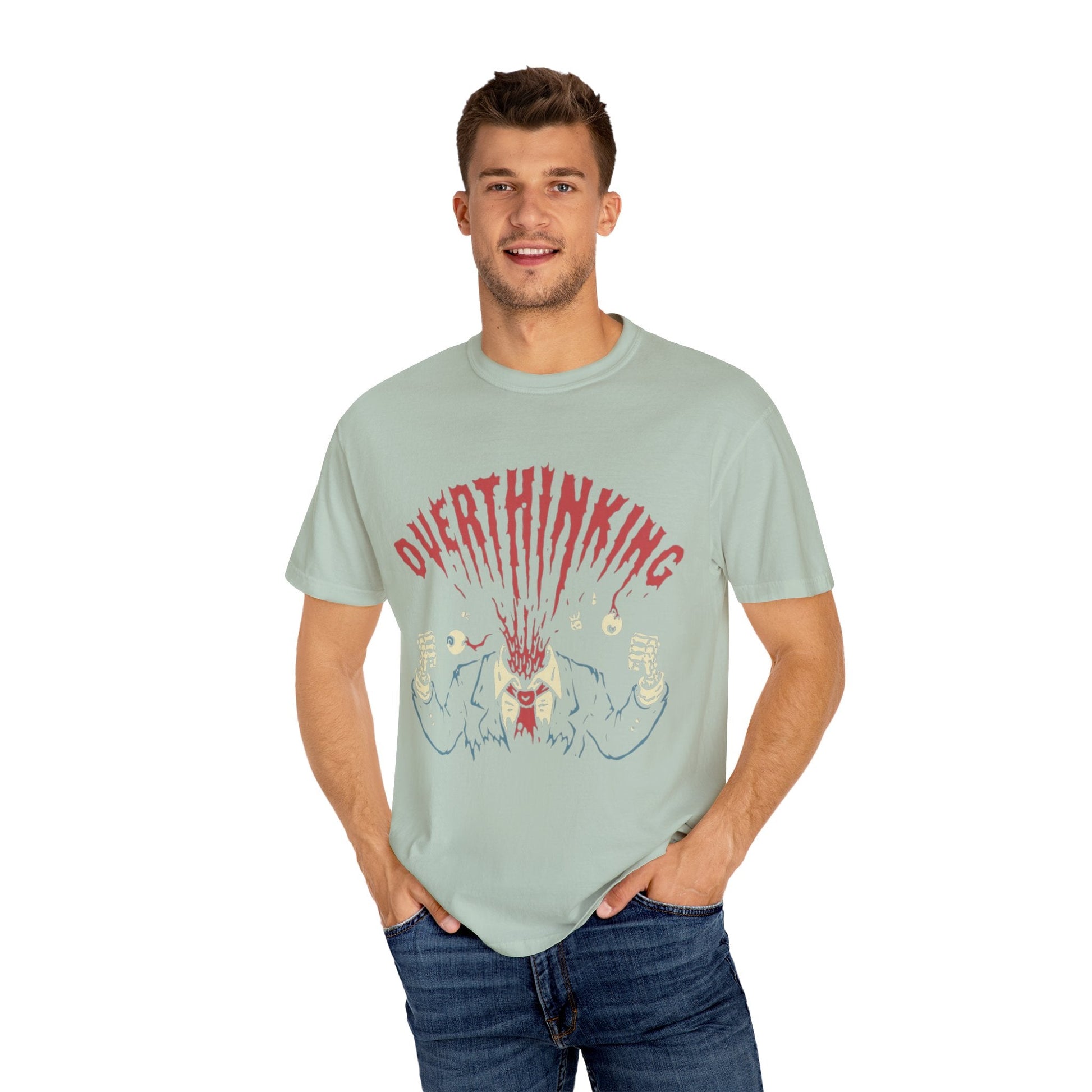 Mentally on Vacation Overthinking Garment - Dyed Unisex T-Shirt, Casual Wear, Gift for Anxiety Awareness, Self - Care Apparel, Unique Graphic Tee - Metamorphosis Creations