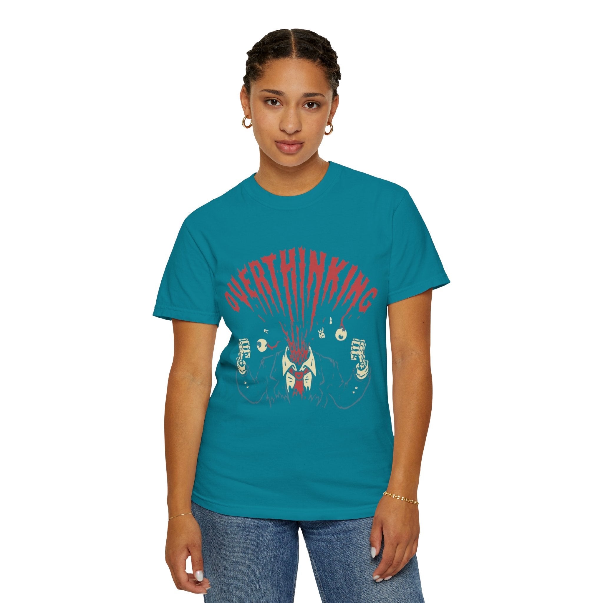 Mentally on Vacation Overthinking Garment - Dyed Unisex T-Shirt, Casual Wear, Gift for Anxiety Awareness, Self - Care Apparel, Unique Graphic Tee - Metamorphosis Creations