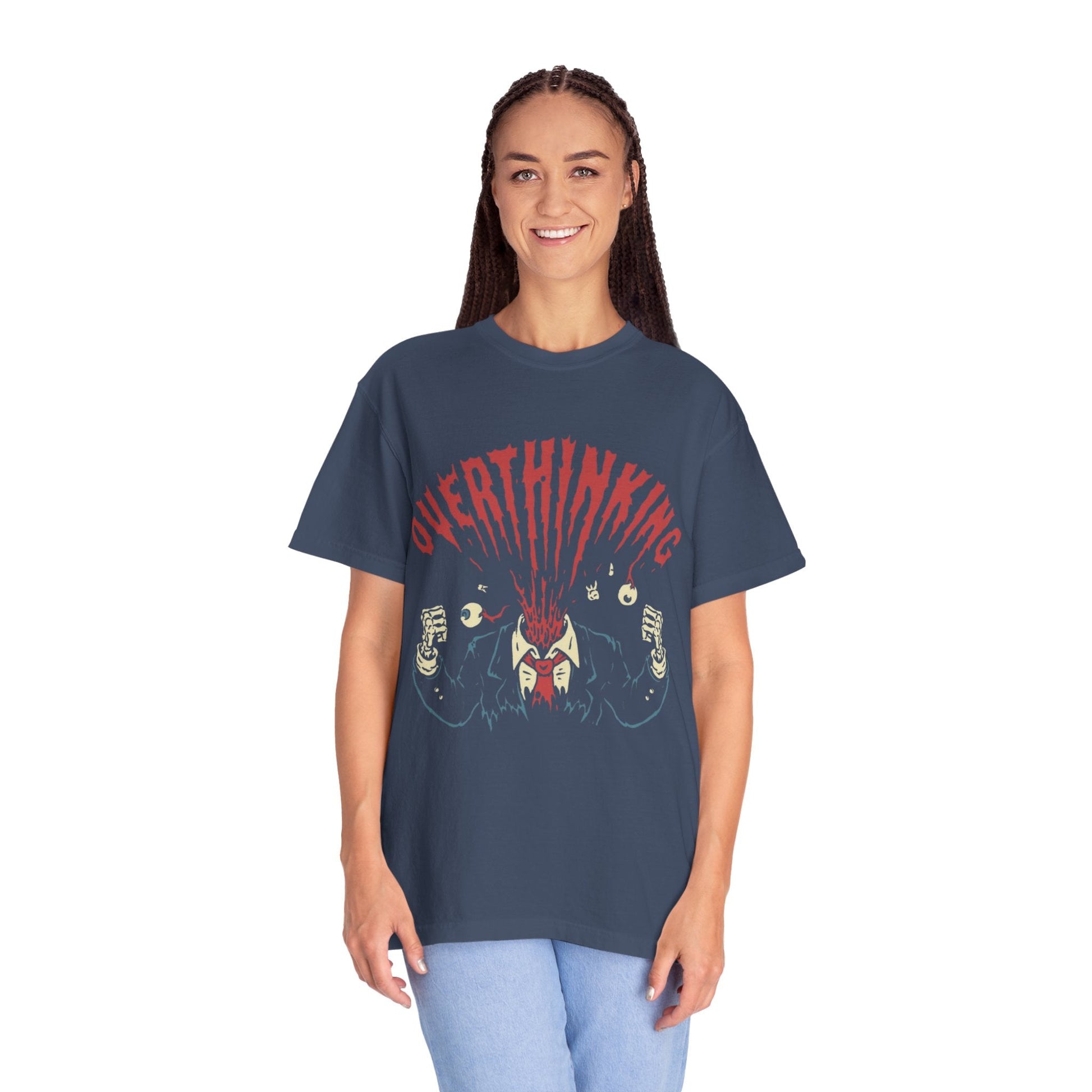 Mentally on Vacation Overthinking Garment - Dyed Unisex T-Shirt, Casual Wear, Gift for Anxiety Awareness, Self - Care Apparel, Unique Graphic Tee - Metamorphosis Creations