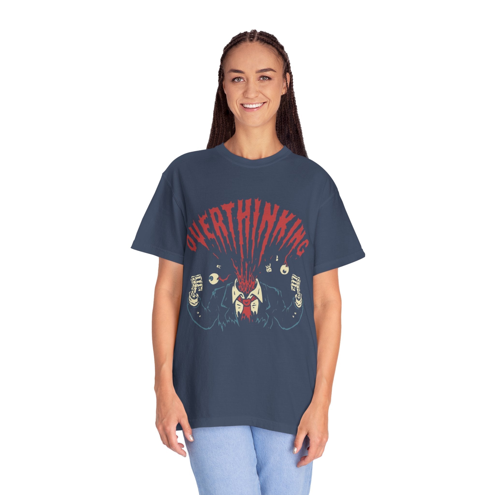Mentally on Vacation Overthinking Garment - Dyed Unisex T-Shirt, Casual Wear, Gift for Anxiety Awareness, Self - Care Apparel, Unique Graphic Tee - Metamorphosis Creations