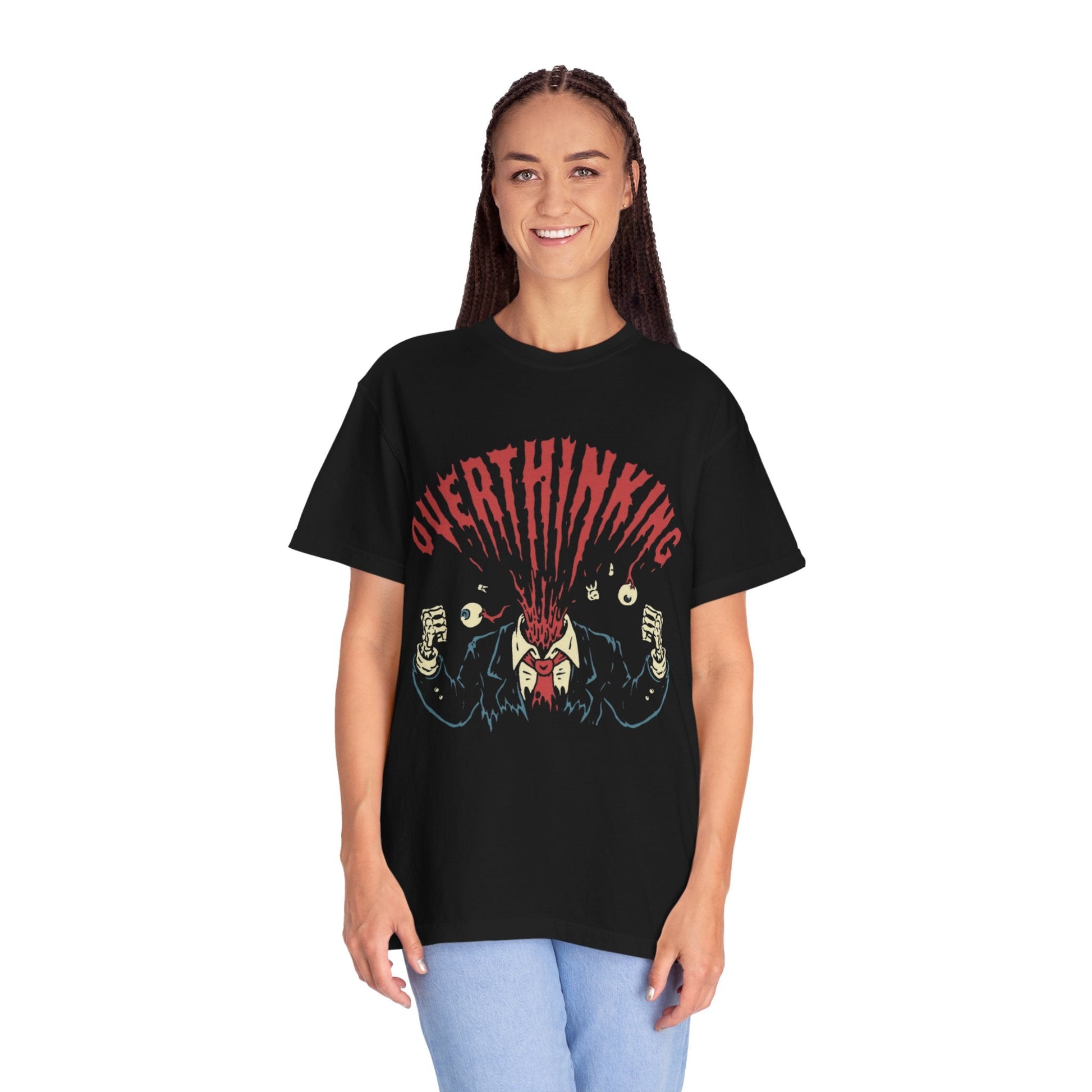 Mentally on Vacation Overthinking Garment - Dyed Unisex T-Shirt, Casual Wear, Gift for Anxiety Awareness, Self - Care Apparel, Unique Graphic Tee - Metamorphosis Creations