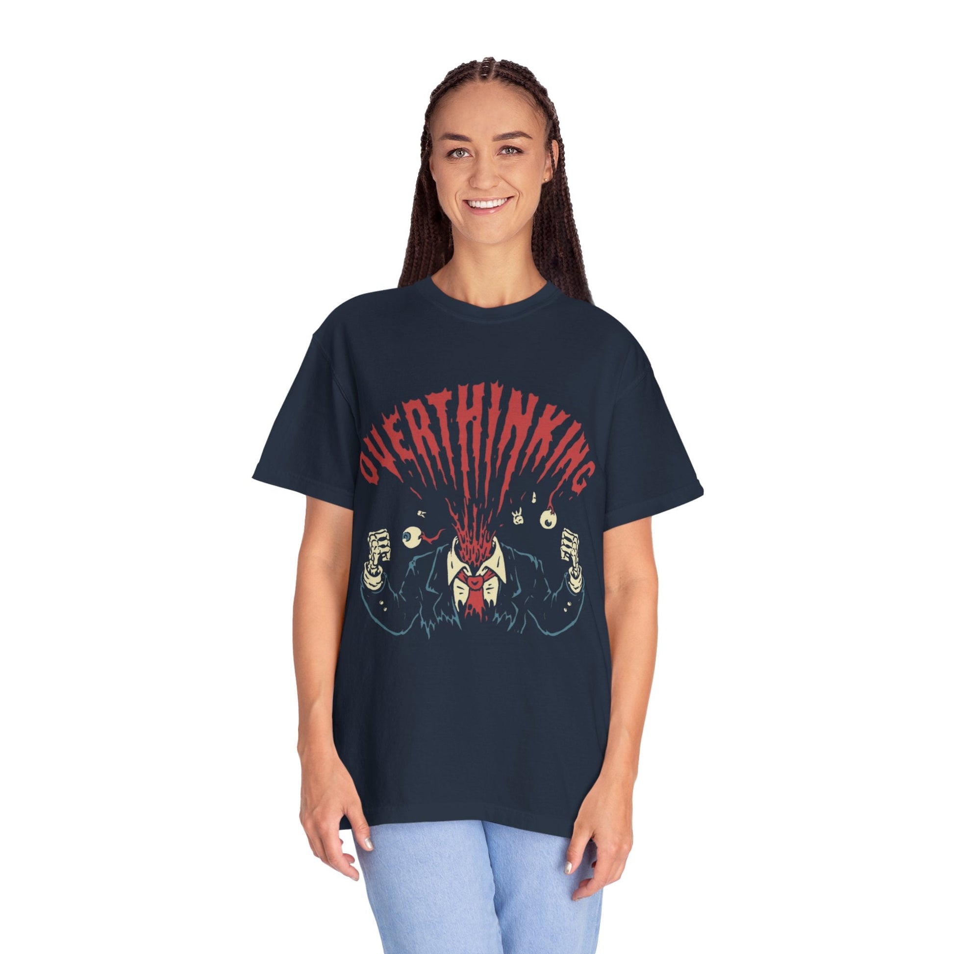 Mentally on Vacation Overthinking Garment - Dyed Unisex T-Shirt, Casual Wear, Gift for Anxiety Awareness, Self - Care Apparel, Unique Graphic Tee - Metamorphosis Creations