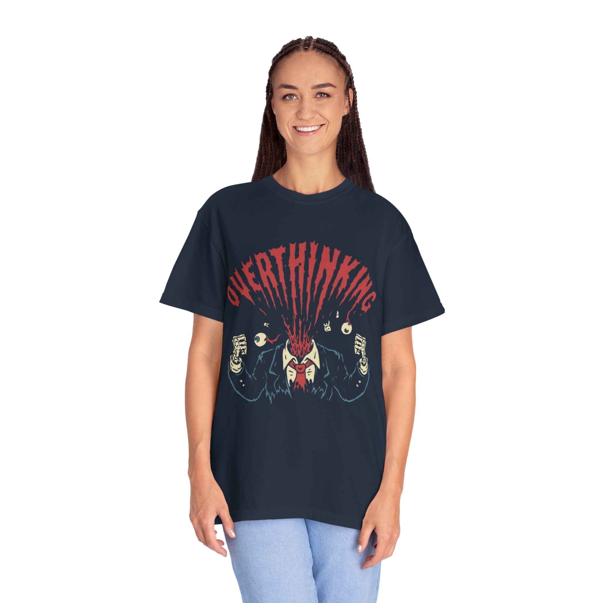 Mentally on Vacation Overthinking Garment - Dyed Unisex T-Shirt, Casual Wear, Gift for Anxiety Awareness, Self - Care Apparel, Unique Graphic Tee - Metamorphosis Creations