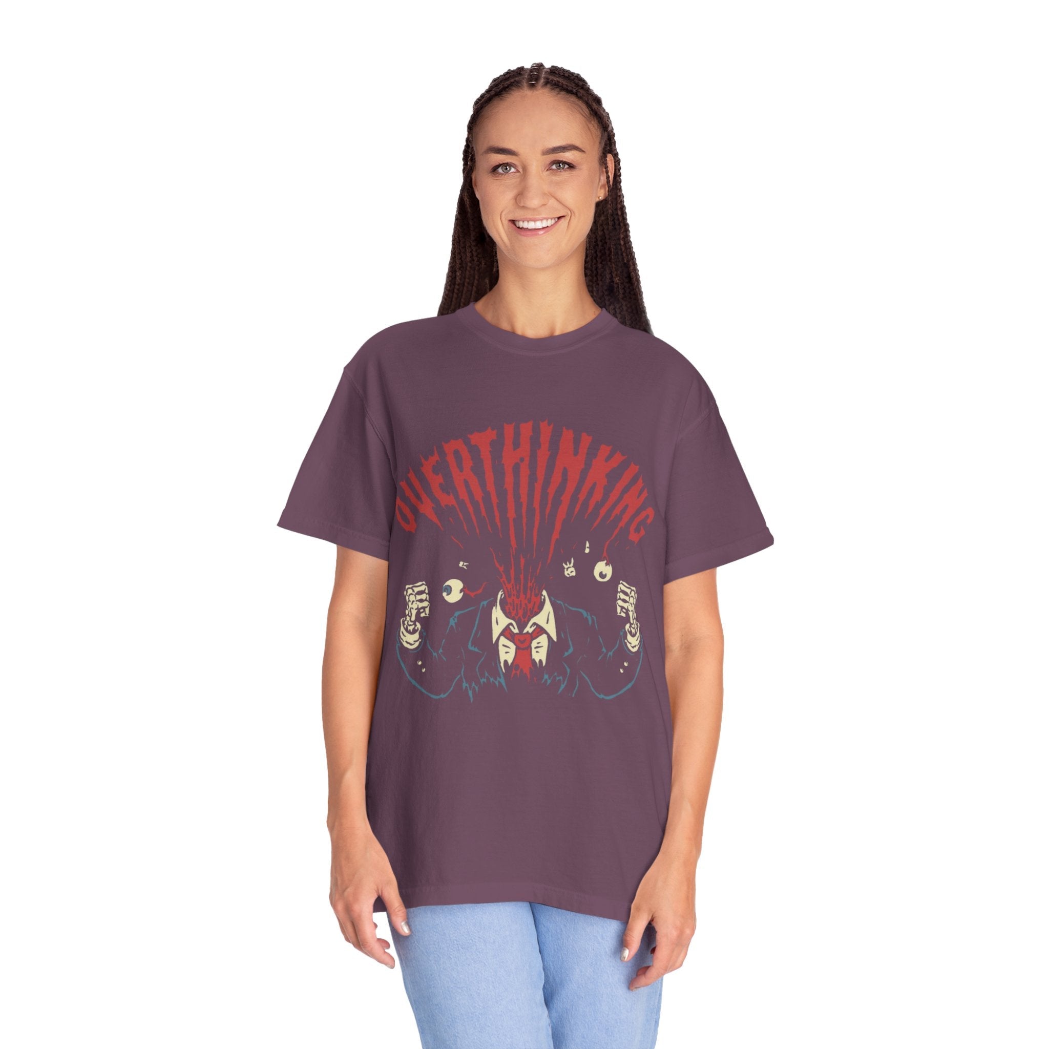 Mentally on Vacation Overthinking Garment - Dyed Unisex T-Shirt, Casual Wear, Gift for Anxiety Awareness, Self - Care Apparel, Unique Graphic Tee - Metamorphosis Creations