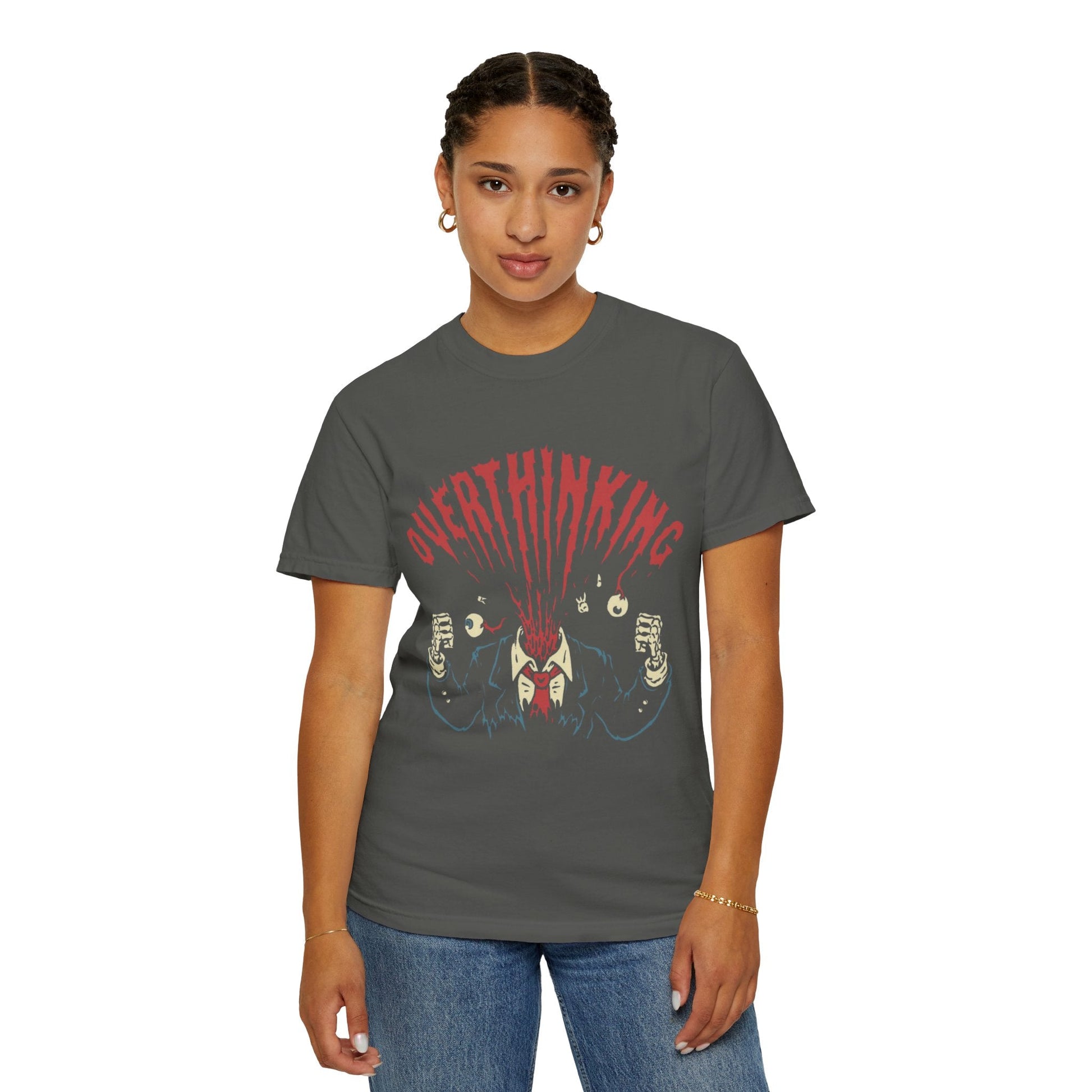 Mentally on Vacation Overthinking Garment - Dyed Unisex T-Shirt, Casual Wear, Gift for Anxiety Awareness, Self - Care Apparel, Unique Graphic Tee - Metamorphosis Creations