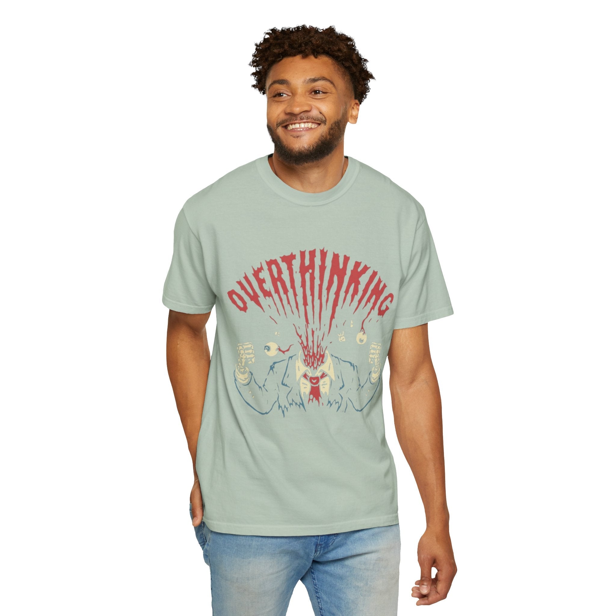 Mentally on Vacation Overthinking Garment - Dyed Unisex T-Shirt, Casual Wear, Gift for Anxiety Awareness, Self - Care Apparel, Unique Graphic Tee - Metamorphosis Creations