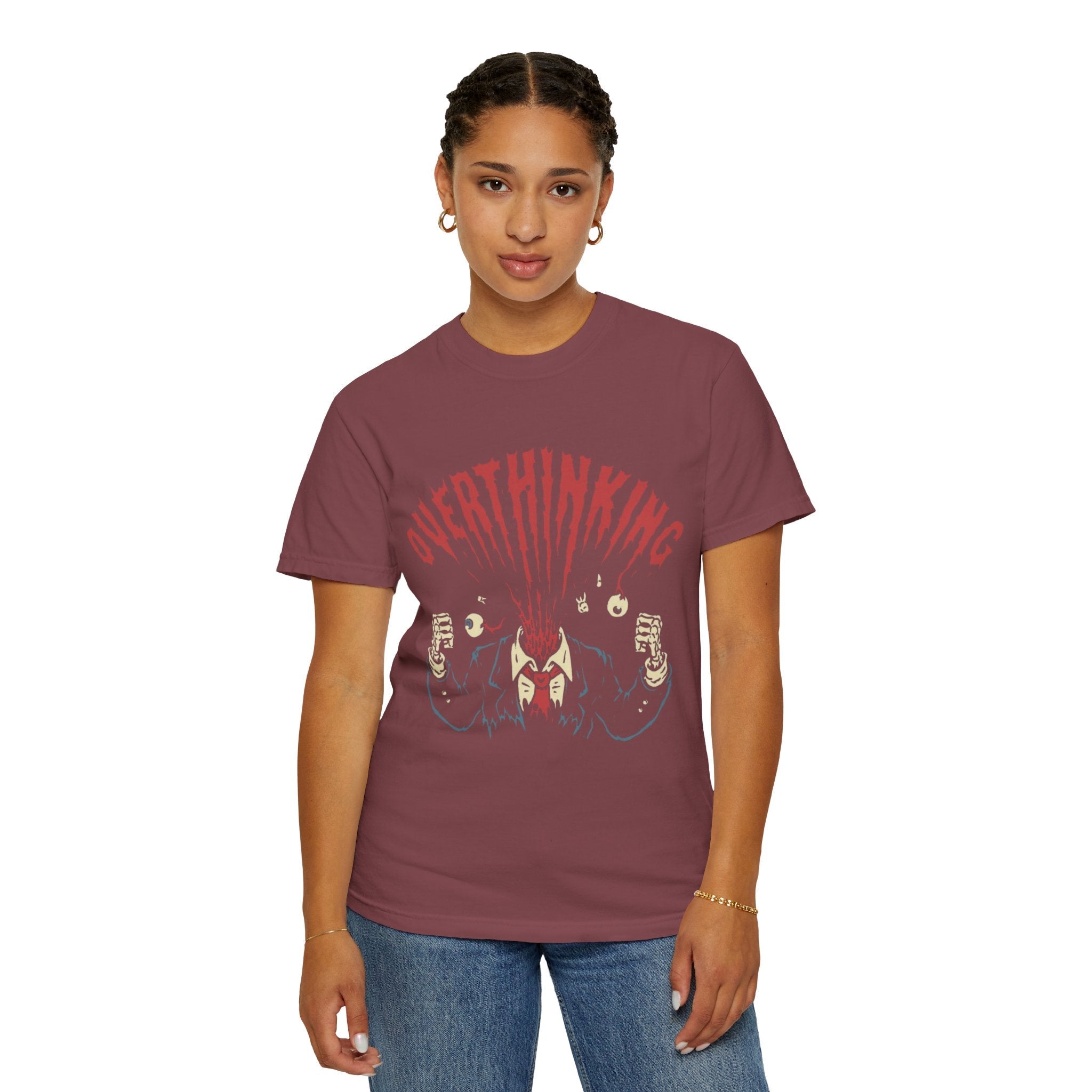 Mentally on Vacation Overthinking Garment - Dyed Unisex T-Shirt, Casual Wear, Gift for Anxiety Awareness, Self - Care Apparel, Unique Graphic Tee - Metamorphosis Creations