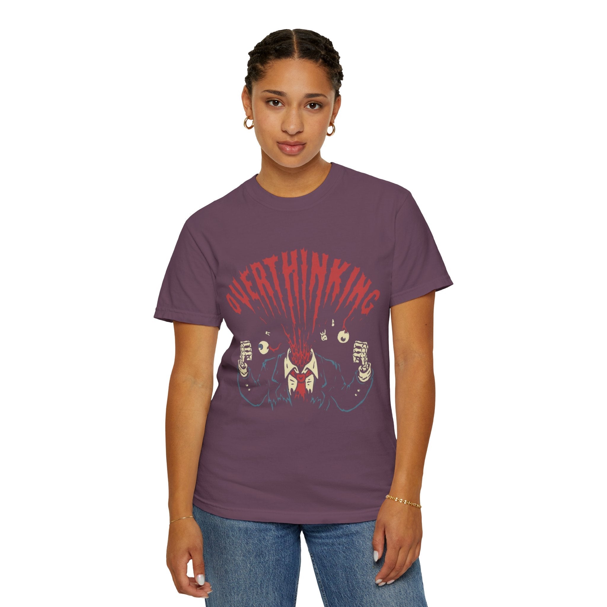 Mentally on Vacation Overthinking Garment - Dyed Unisex T-Shirt, Casual Wear, Gift for Anxiety Awareness, Self - Care Apparel, Unique Graphic Tee - Metamorphosis Creations