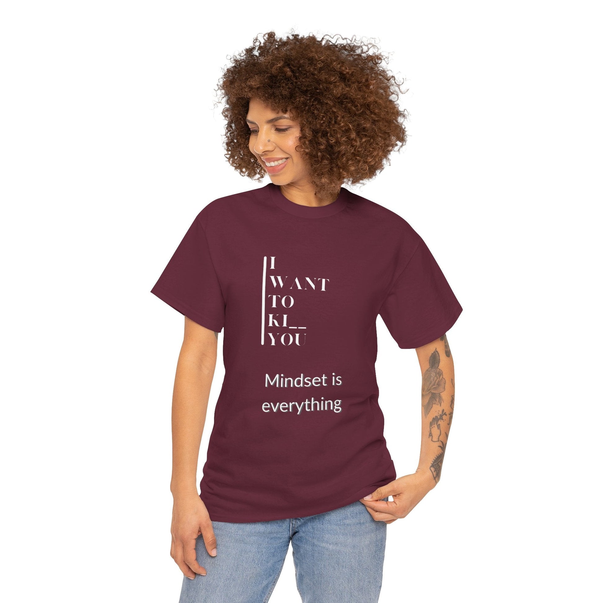 Mindset is Everything Unisex Heavy Cotton Tee | Motivational T-shirt for Personal Growth, Gift for Self - Improvement, Inspirational Apparel - Metamorphosis Creations