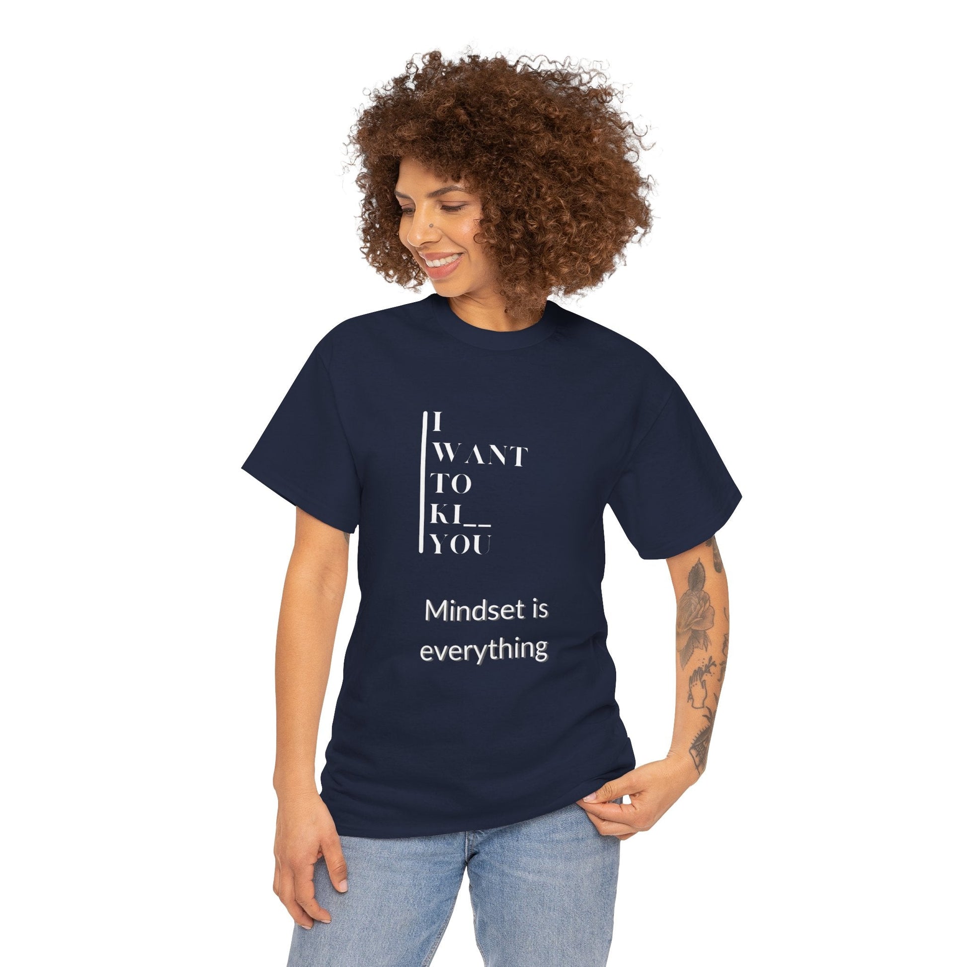 Mindset is Everything Unisex Heavy Cotton Tee | Motivational T-shirt for Personal Growth, Gift for Self - Improvement, Inspirational Apparel - Metamorphosis Creations