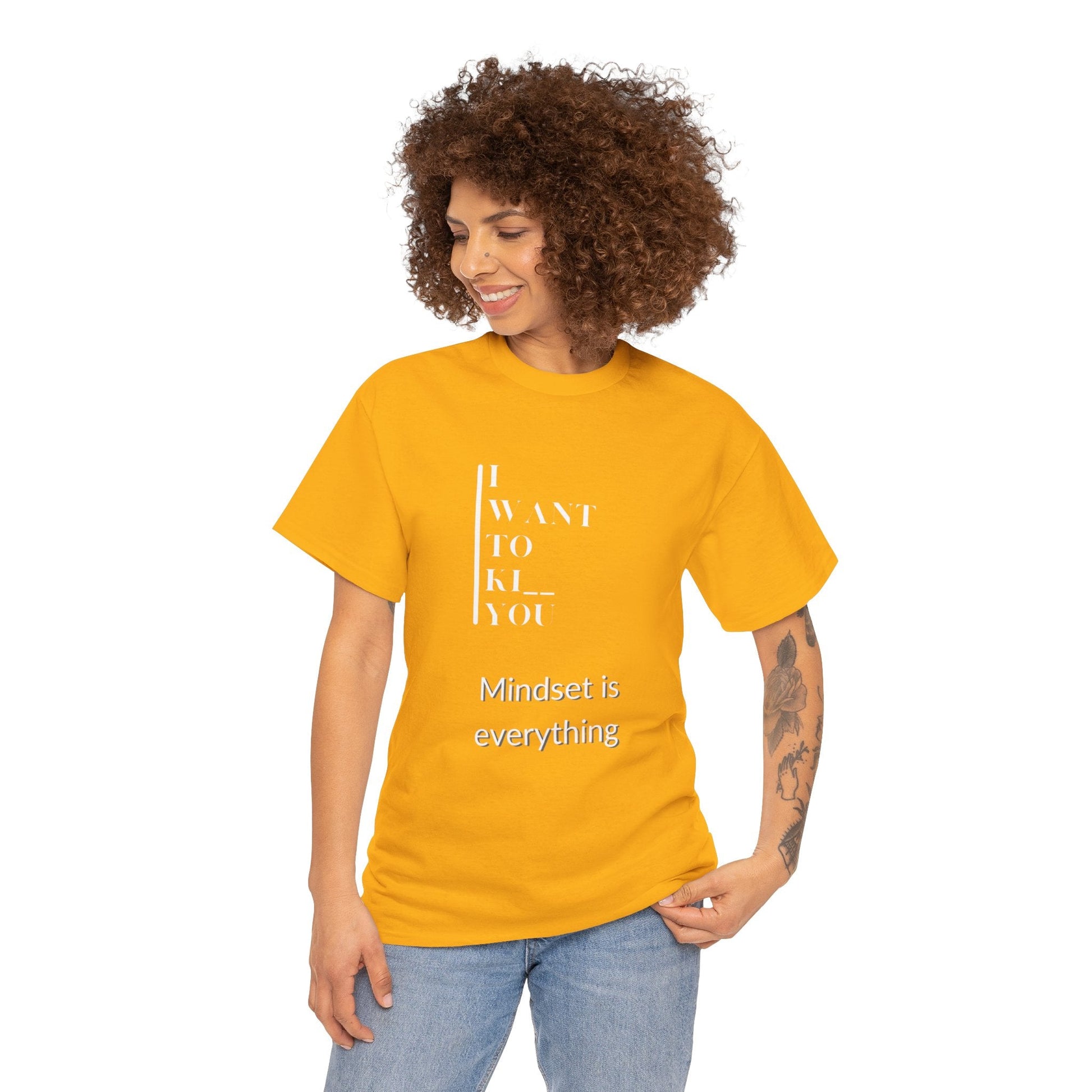 Mindset is Everything Unisex Heavy Cotton Tee | Motivational T-shirt for Personal Growth, Gift for Self - Improvement, Inspirational Apparel - Metamorphosis Creations