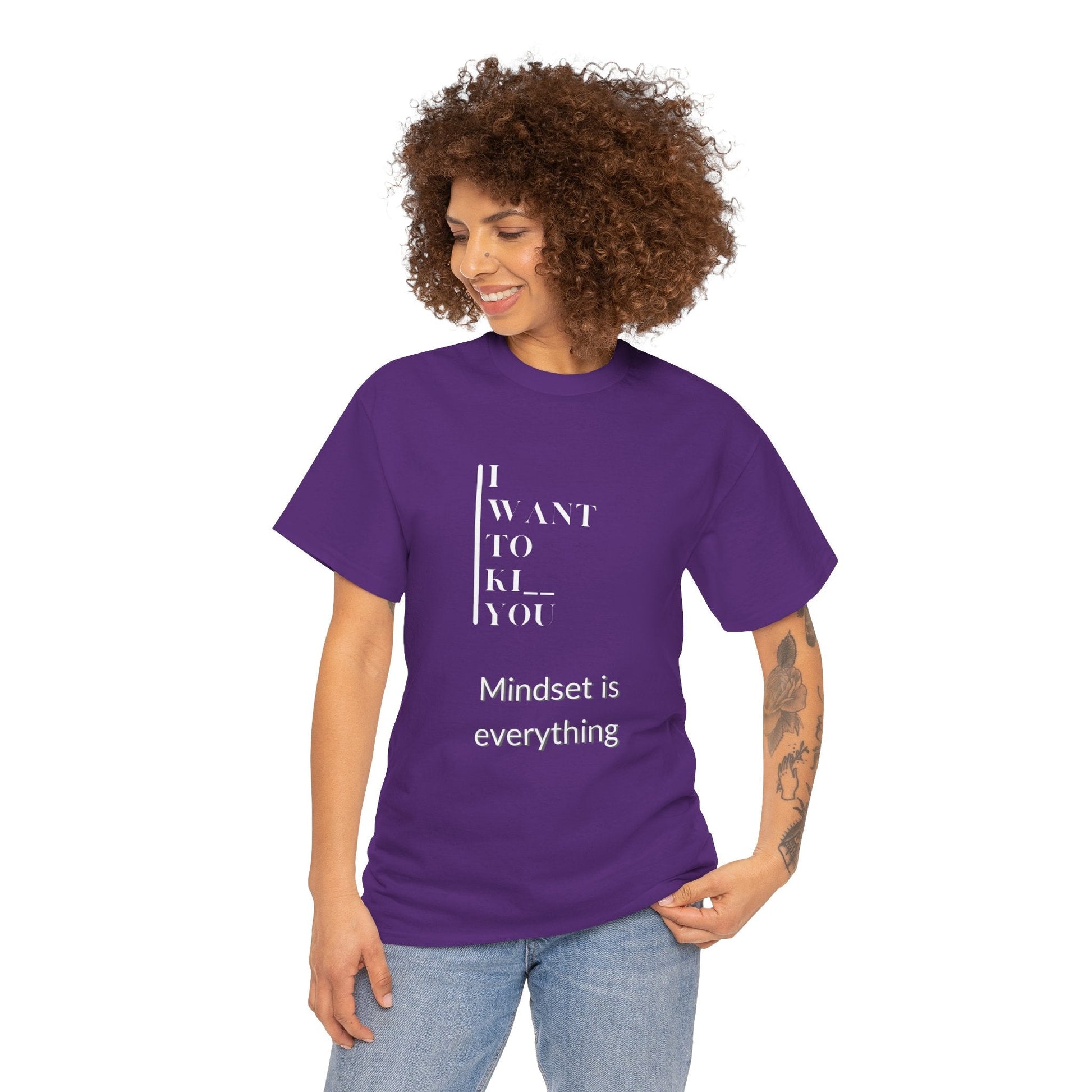 Mindset is Everything Unisex Heavy Cotton Tee | Motivational T-shirt for Personal Growth, Gift for Self - Improvement, Inspirational Apparel - Metamorphosis Creations