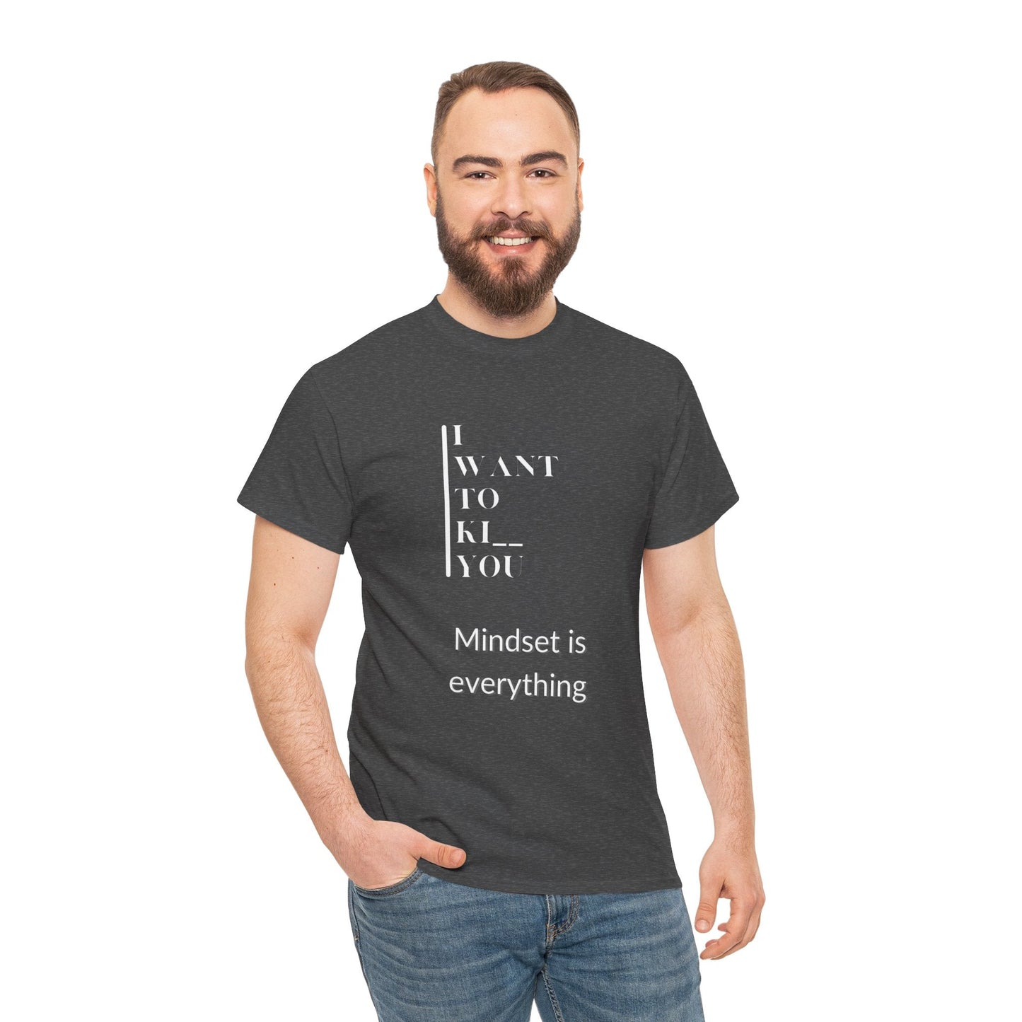 Mindset is Everything Unisex Heavy Cotton Tee | Motivational T-shirt for Personal Growth, Gift for Self - Improvement, Inspirational Apparel - Metamorphosis Creations