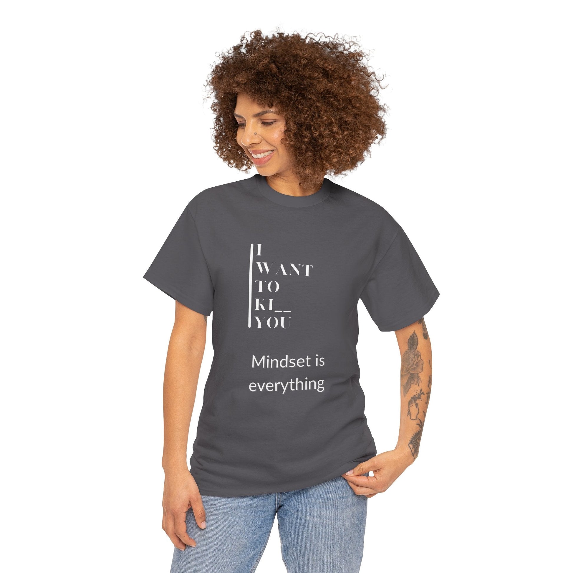 Mindset is Everything Unisex Heavy Cotton Tee | Motivational T-shirt for Personal Growth, Gift for Self - Improvement, Inspirational Apparel - Metamorphosis Creations