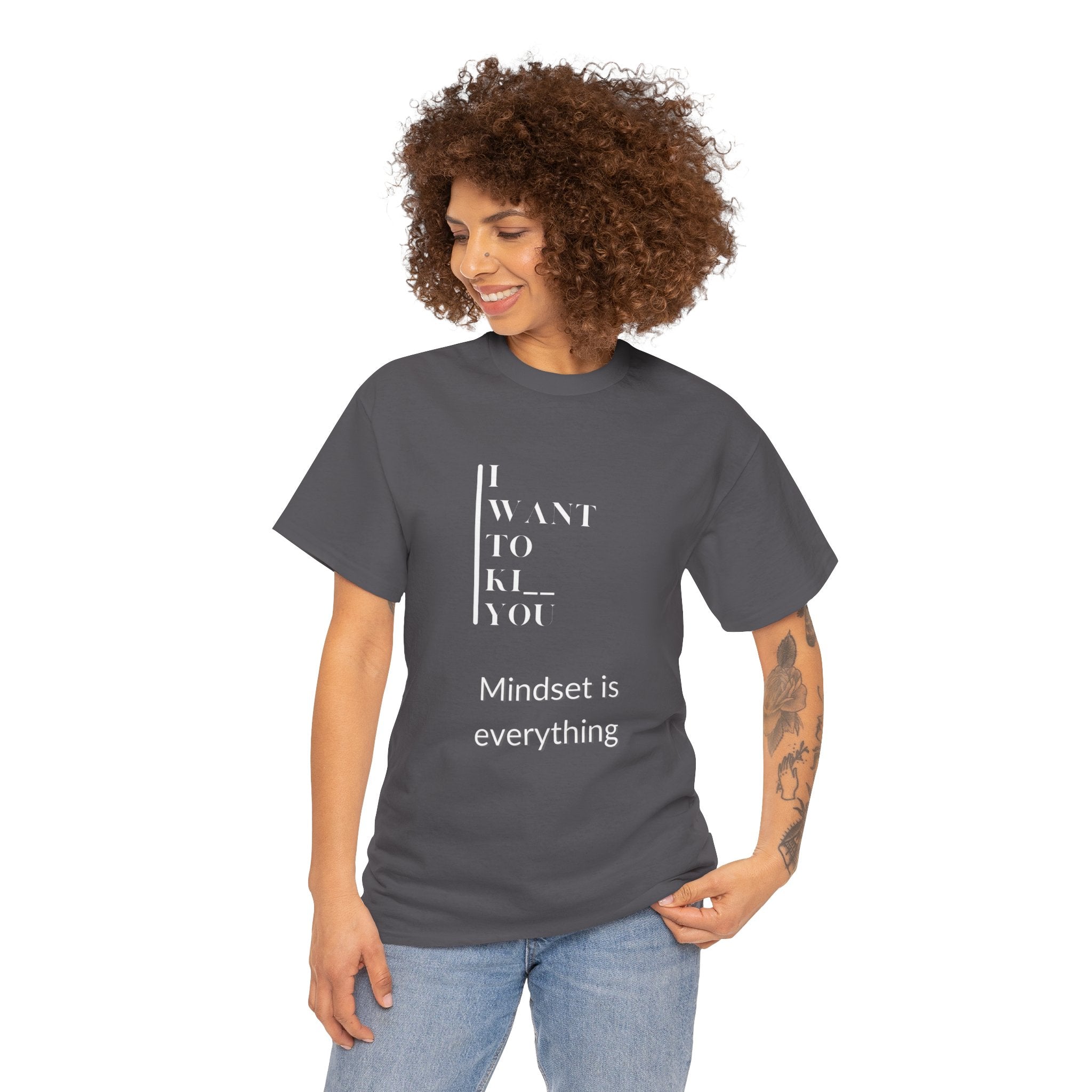 Mindset is Everything Unisex Heavy Cotton Tee | Motivational T-shirt for Personal Growth, Gift for Self - Improvement, Inspirational Apparel - Metamorphosis Creations