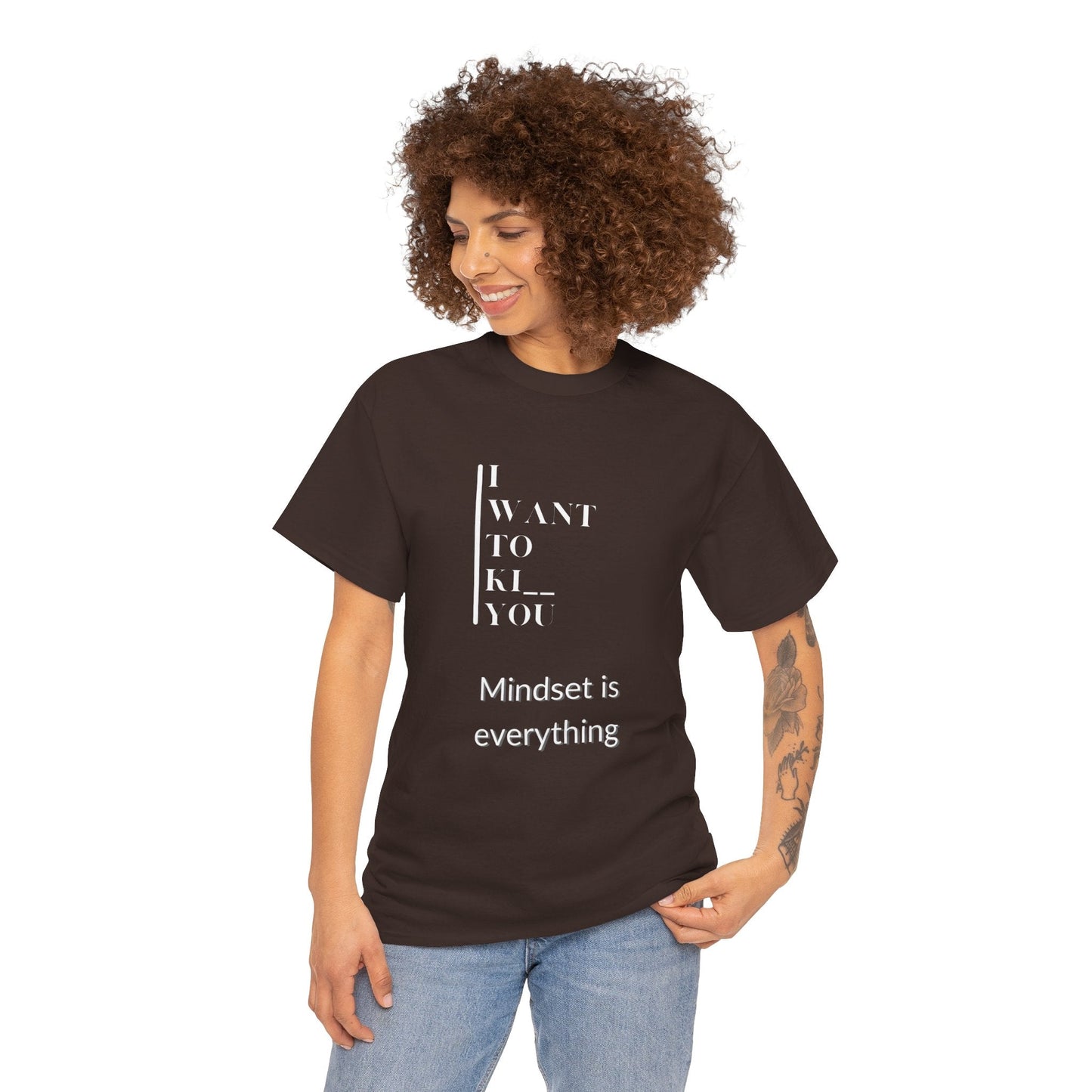 Mindset is Everything Unisex Heavy Cotton Tee | Motivational T-shirt for Personal Growth, Gift for Self - Improvement, Inspirational Apparel - Metamorphosis Creations