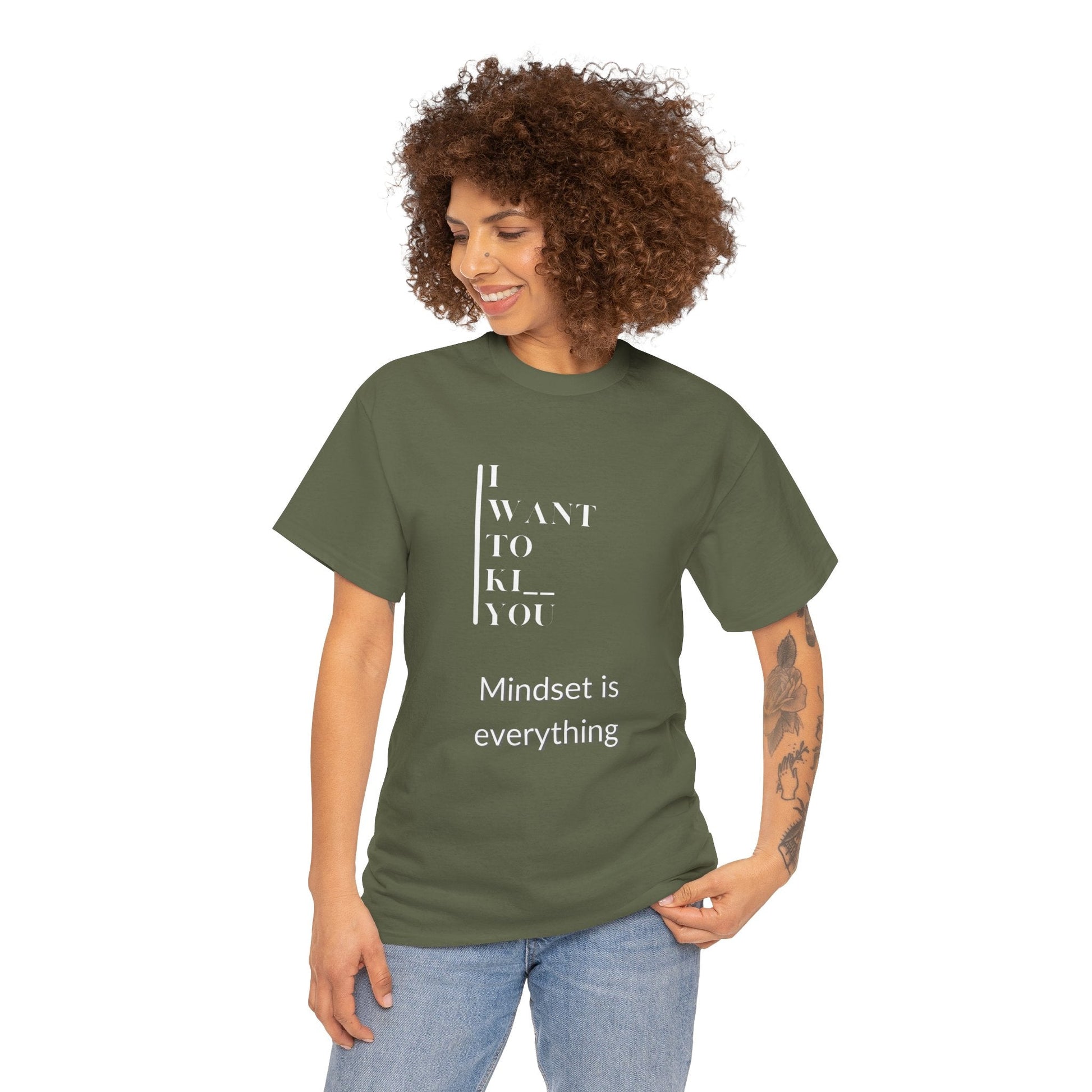 Mindset is Everything Unisex Heavy Cotton Tee | Motivational T-shirt for Personal Growth, Gift for Self - Improvement, Inspirational Apparel - Metamorphosis Creations