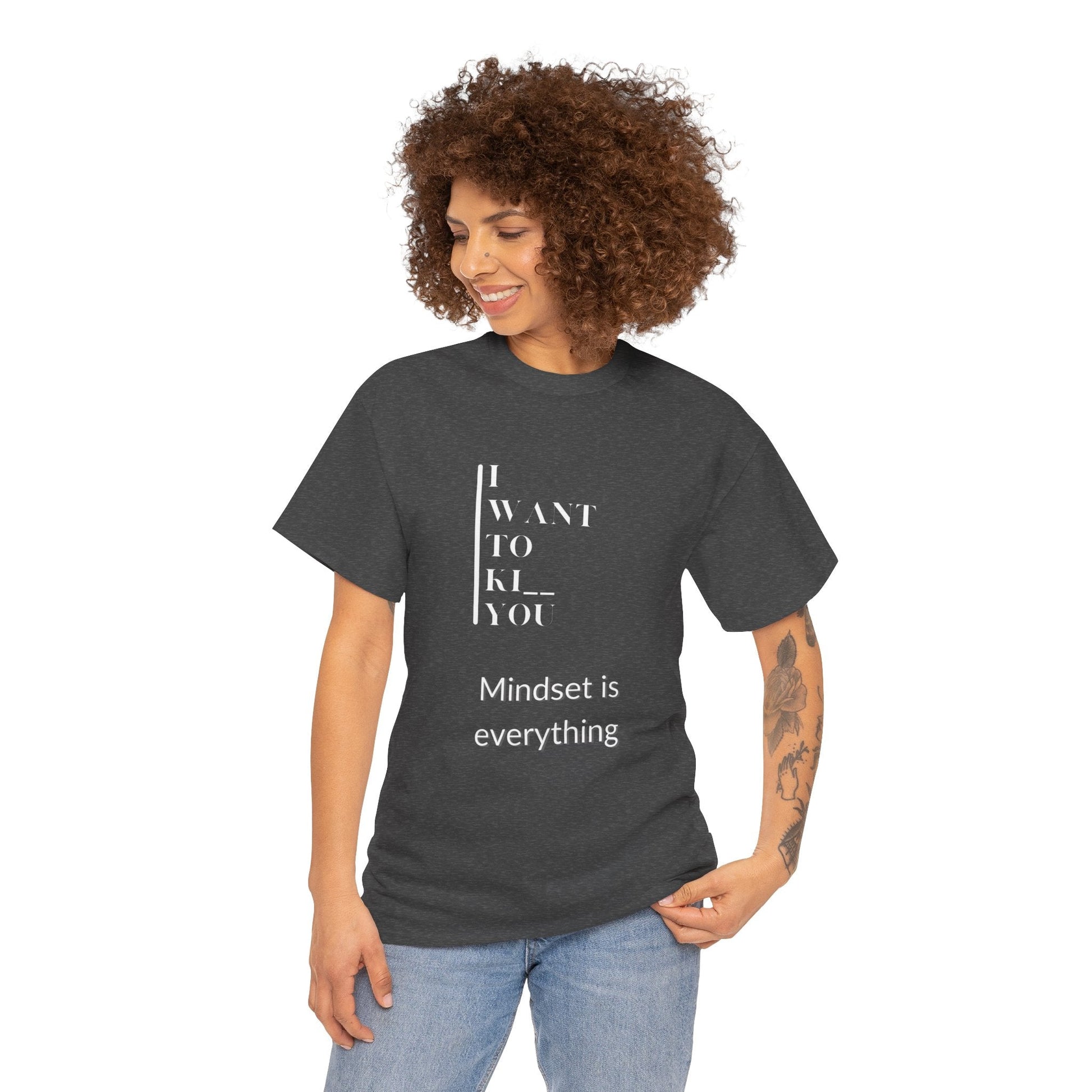 Mindset is Everything Unisex Heavy Cotton Tee | Motivational T-shirt for Personal Growth, Gift for Self - Improvement, Inspirational Apparel - Metamorphosis Creations
